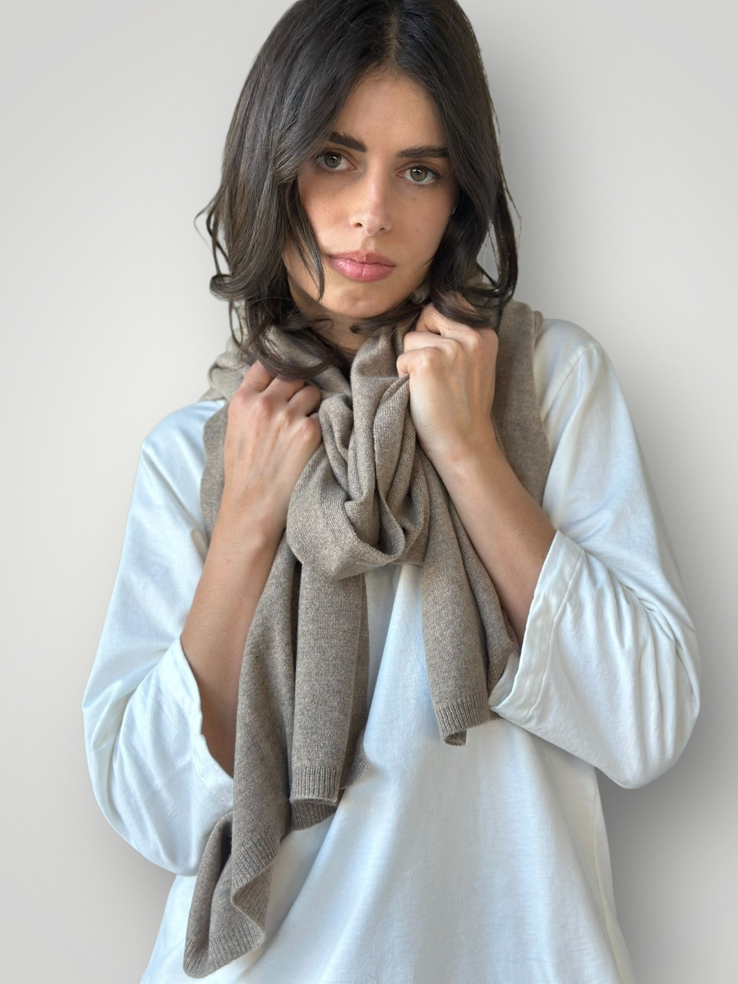 large cashmere scarf-oat almond Apparel