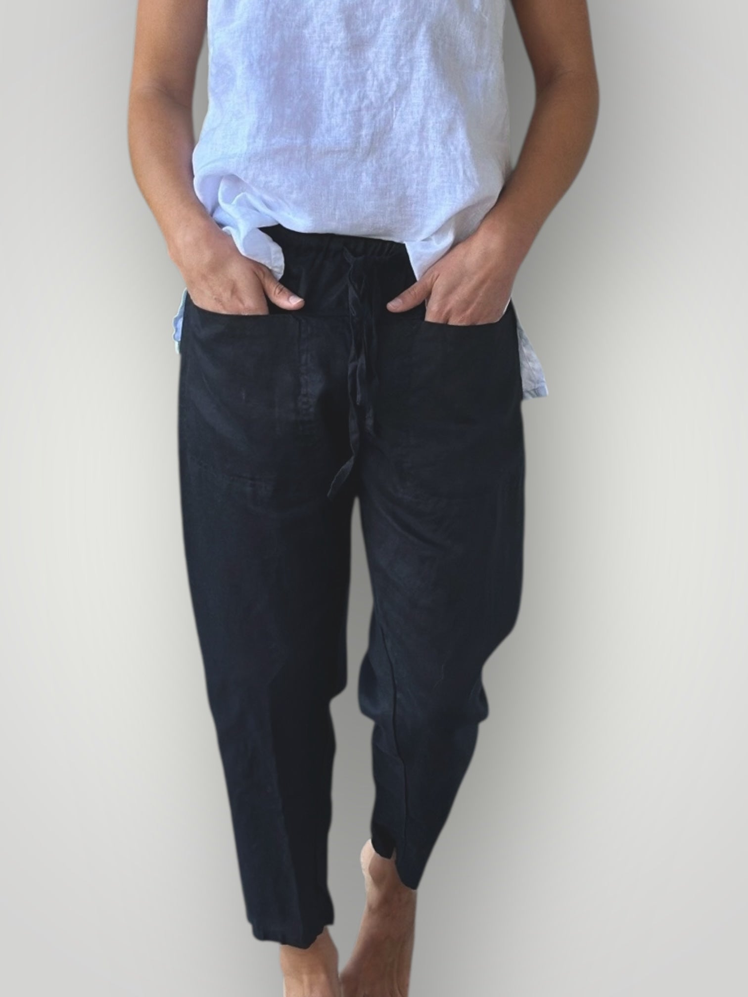 jessie pant-black linen Apparel