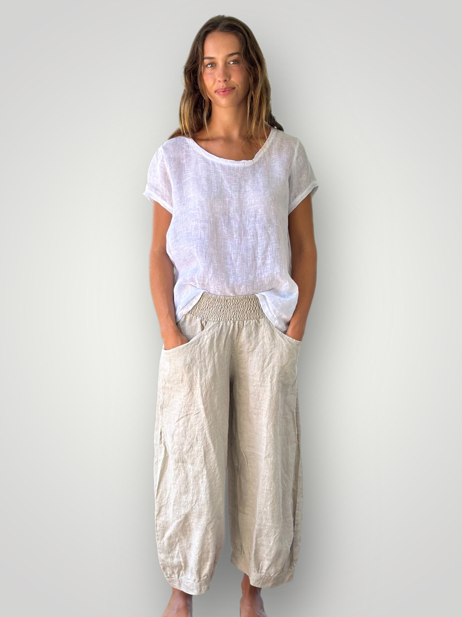 jackie pant - natural linen Apparel