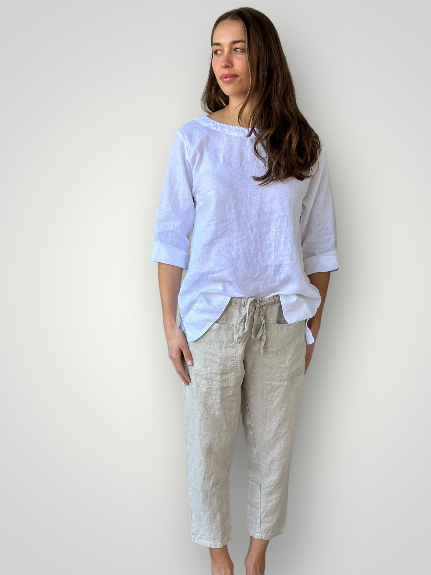 april top-white linen Apparel