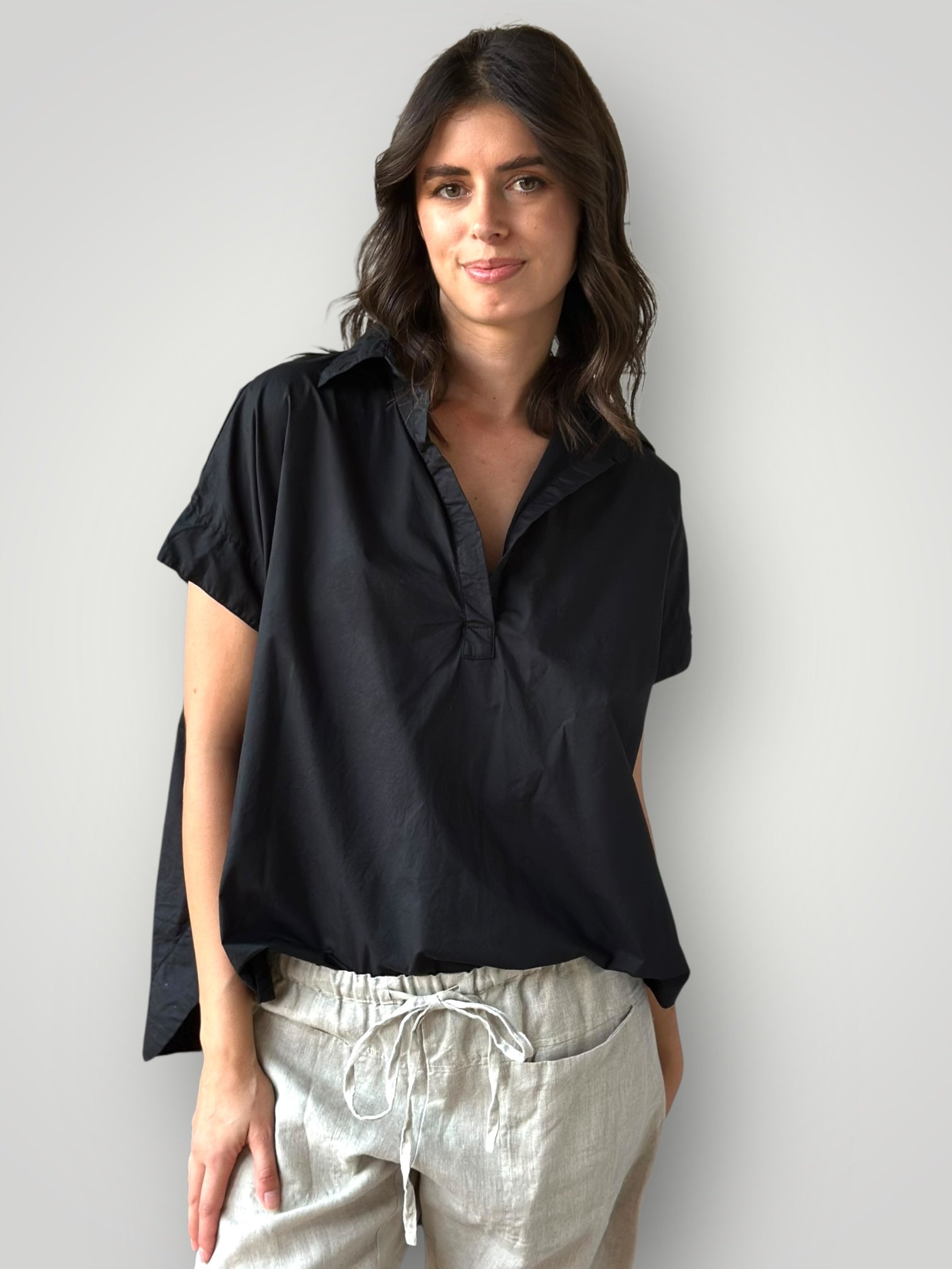 tara top - black cotton General