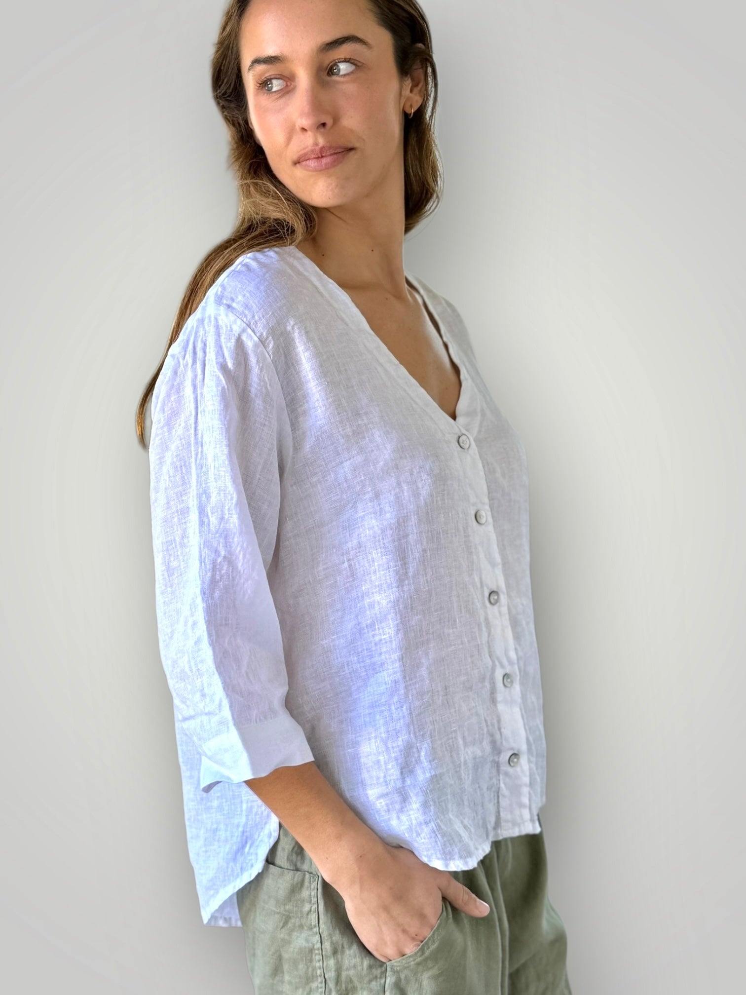 raine shirt - white linen Apparel