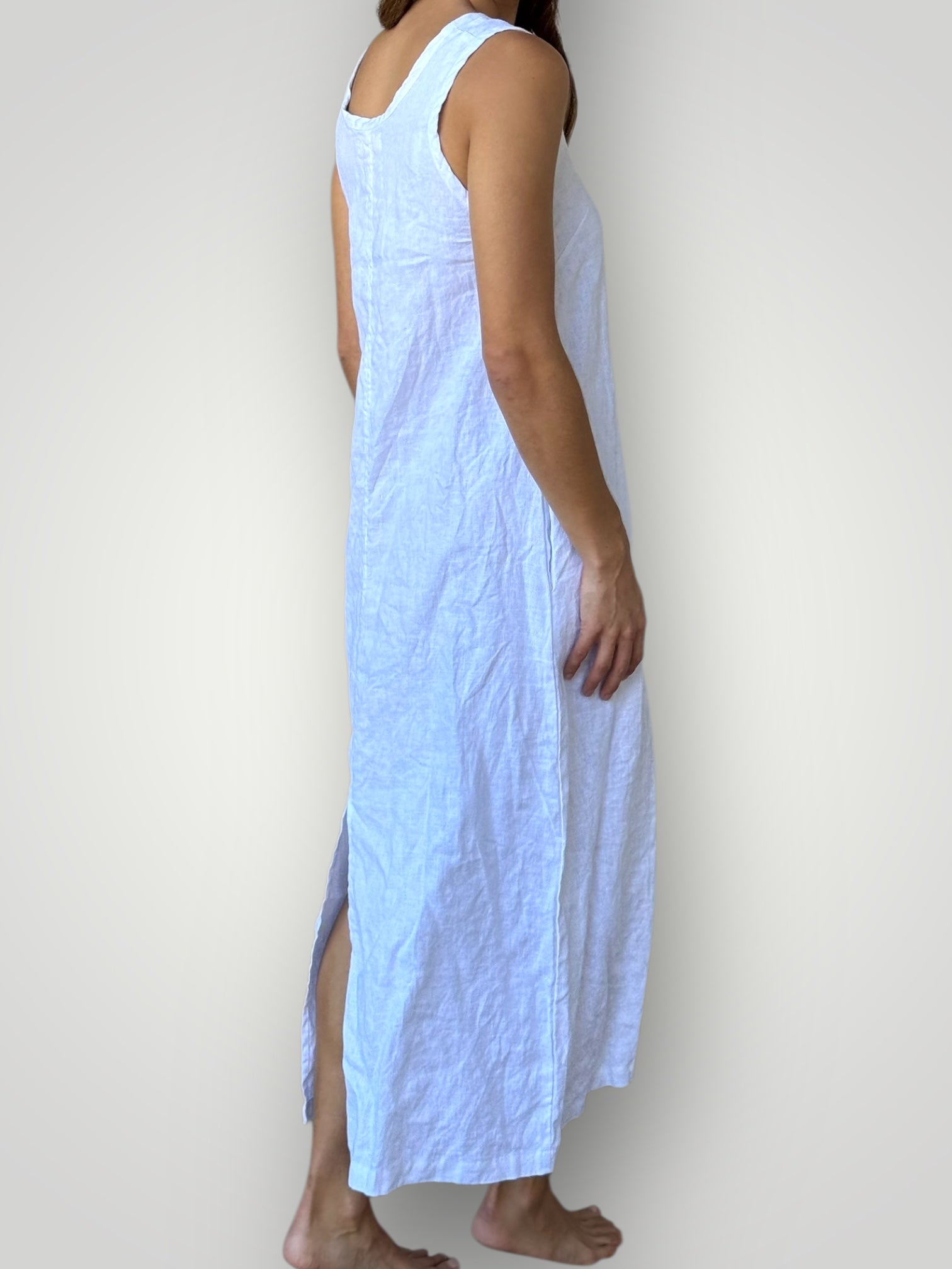 imogen dress-white linen