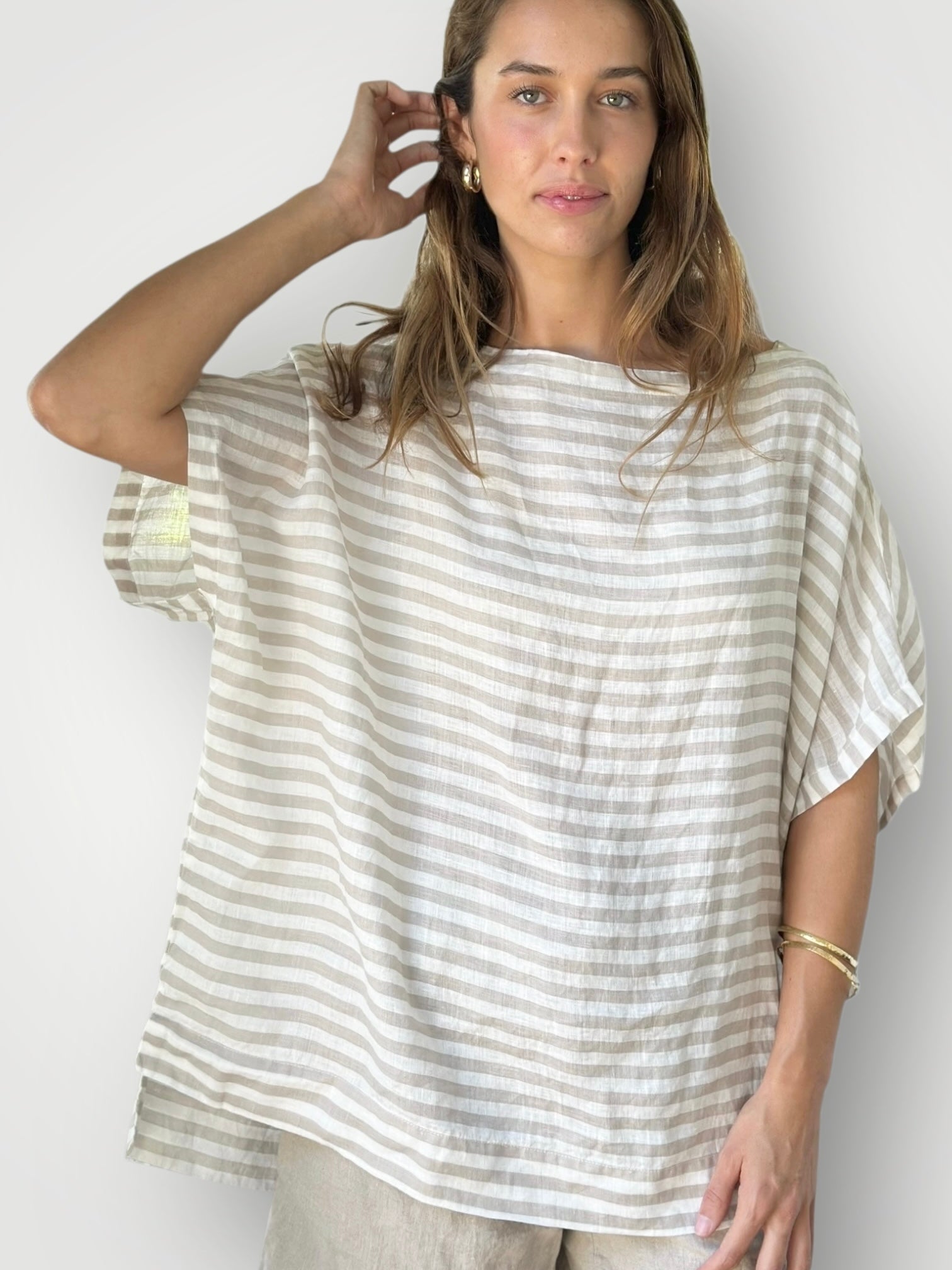 sammy top - natural stripe Apparel