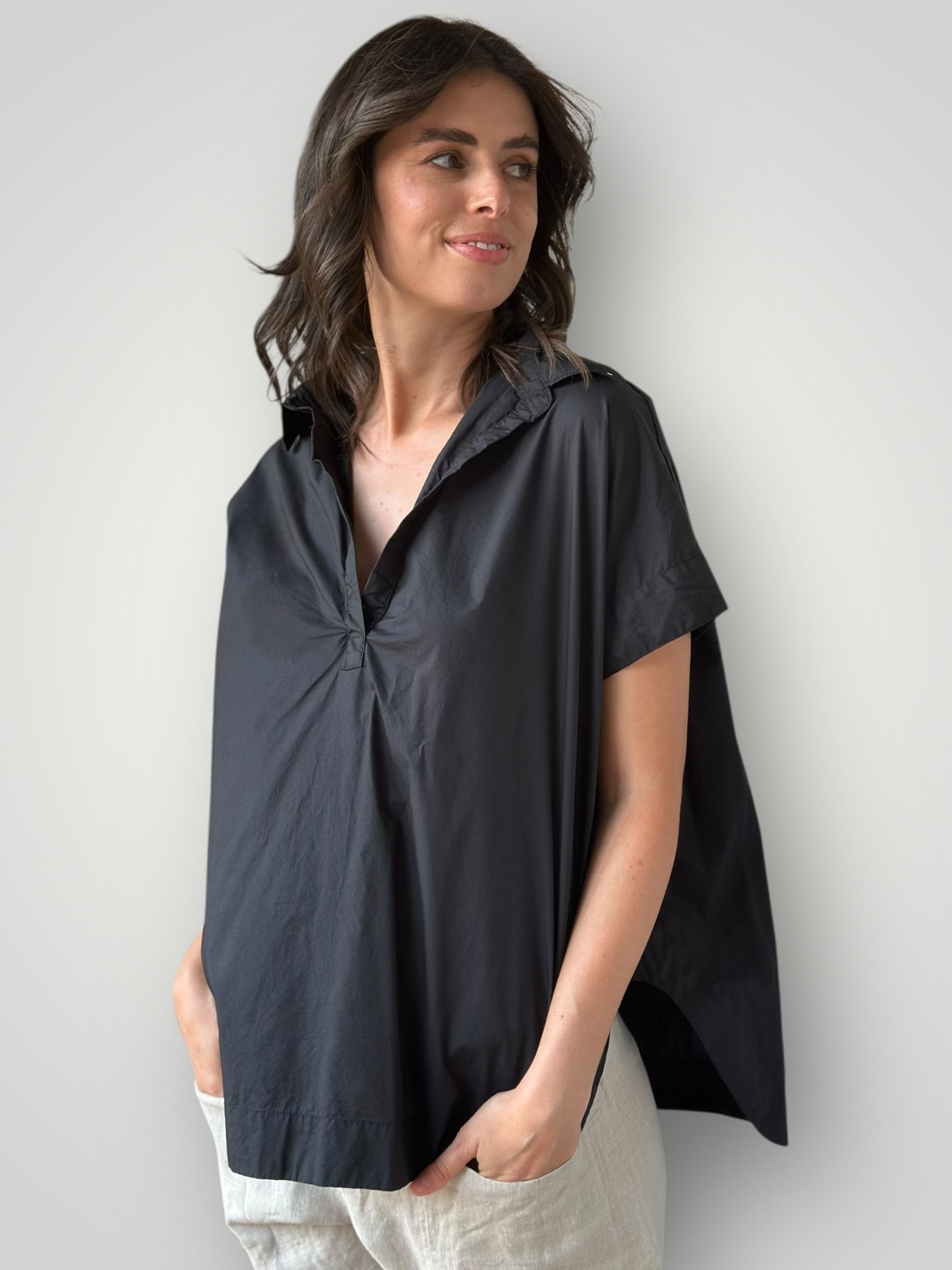 tara top - black cotton General