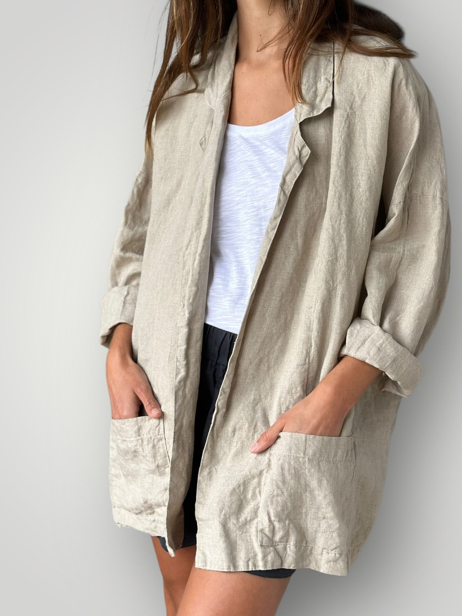 albert blazer -natural linen Shirts