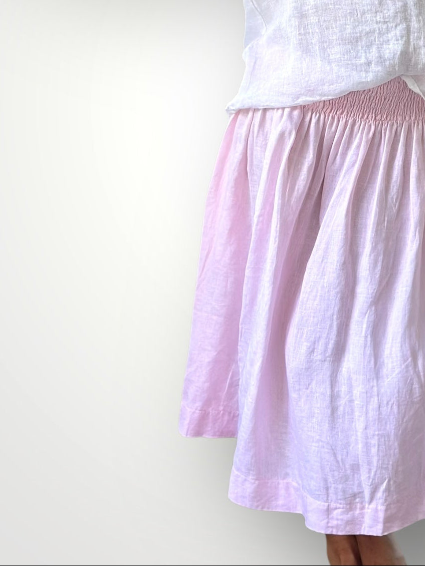 lola skirt - soft pink linen Apparel