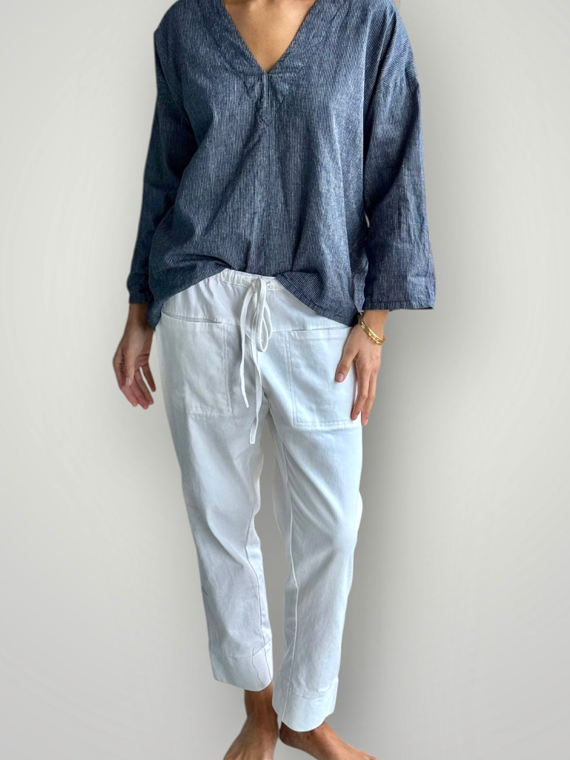 dylan pant-chalk twill cotton Apparel
