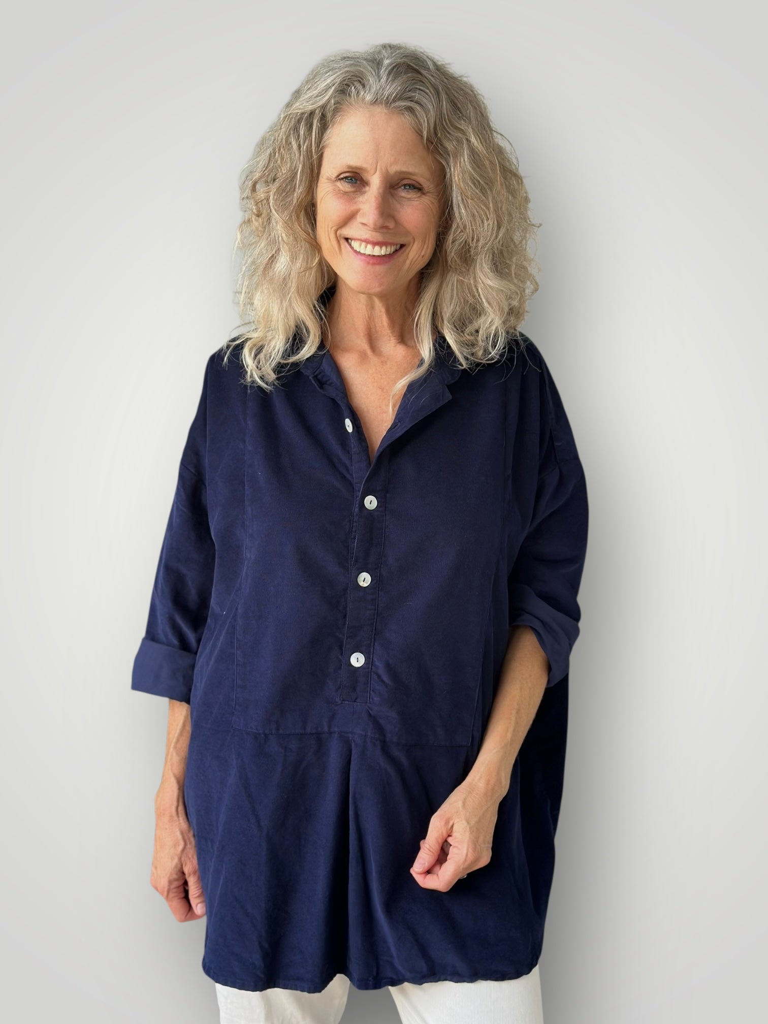 megan shirt-indigo cord Apparel