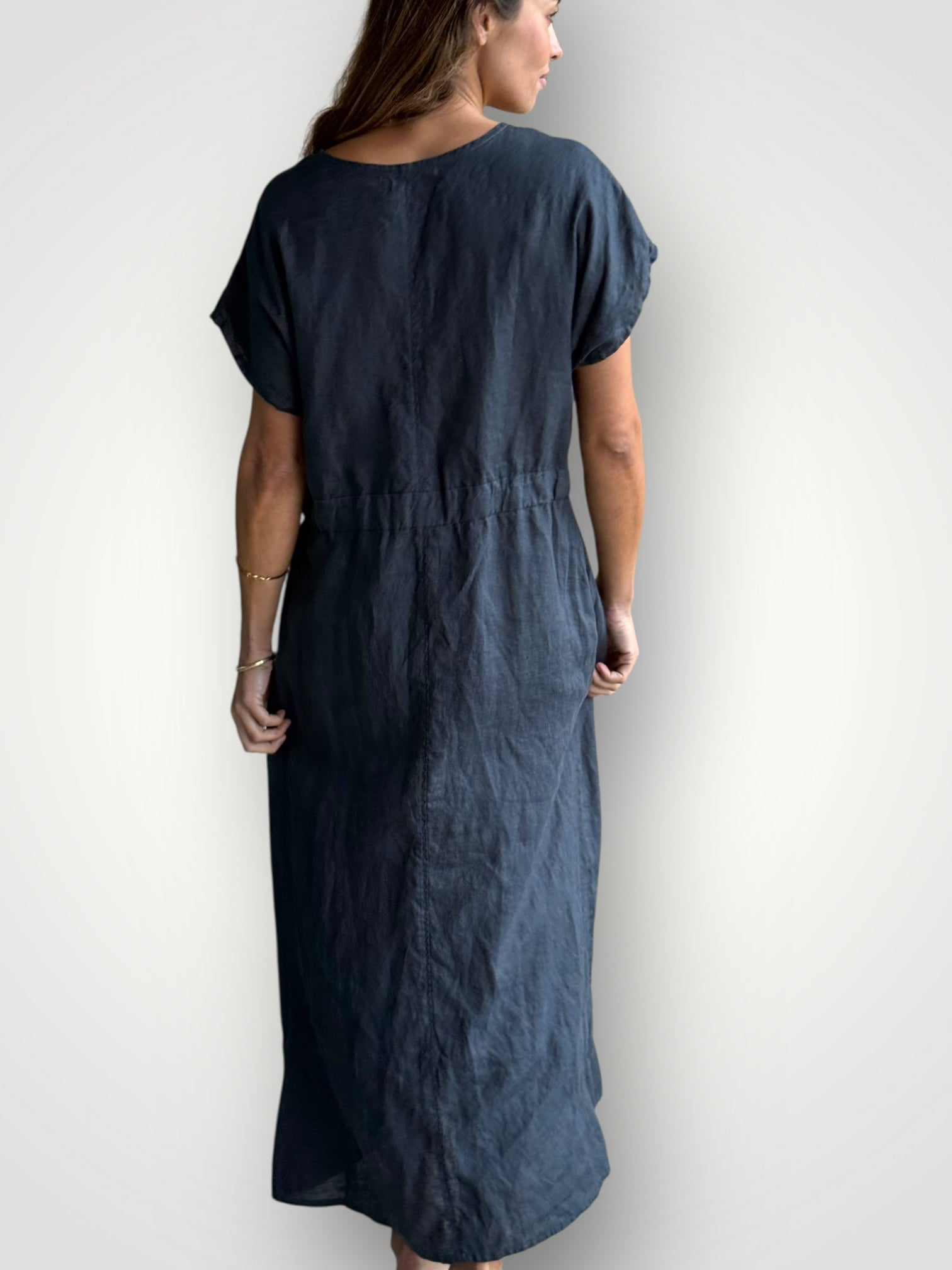 harper dress - charcoal linen Apparel