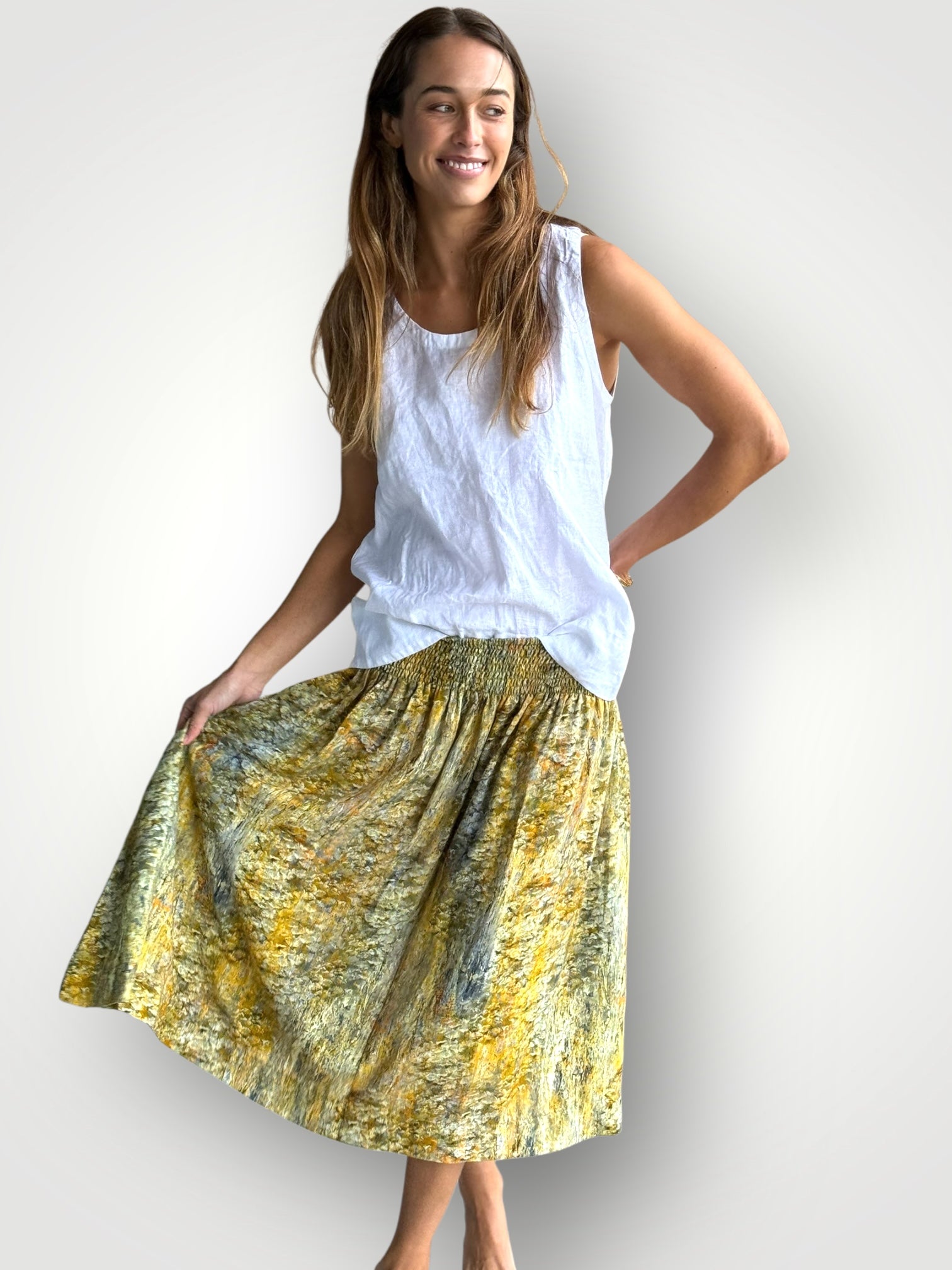 lola skirt - golden water colour Apparel