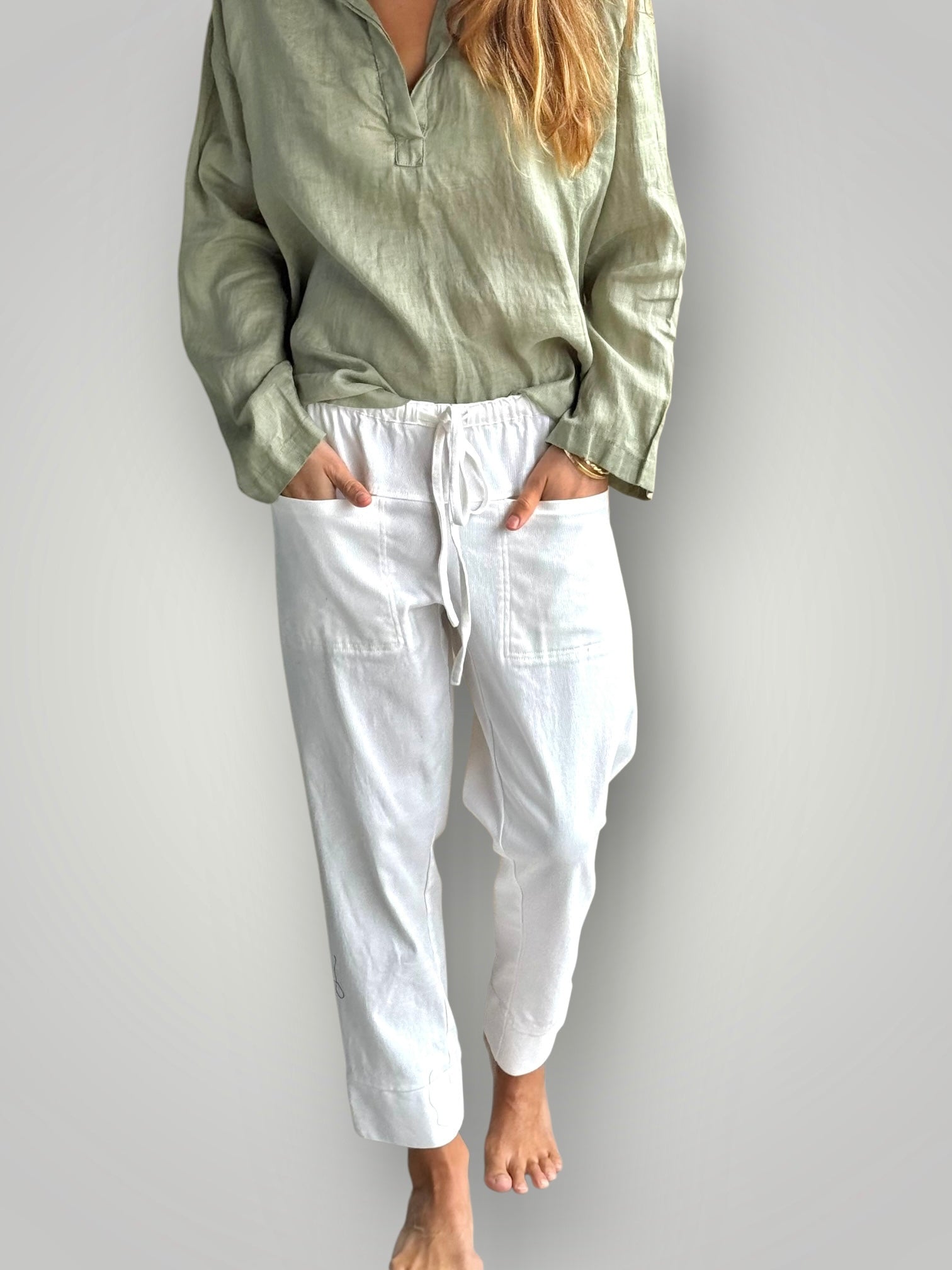 dylan pant-chalk twill cotton Apparel