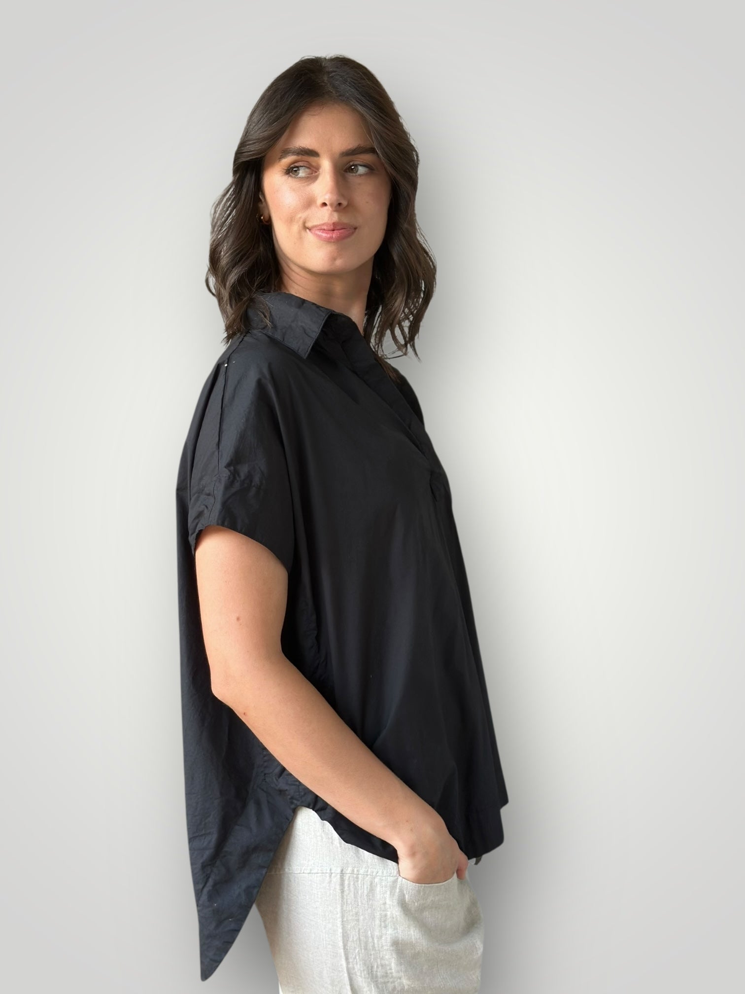 tara top - black cotton General