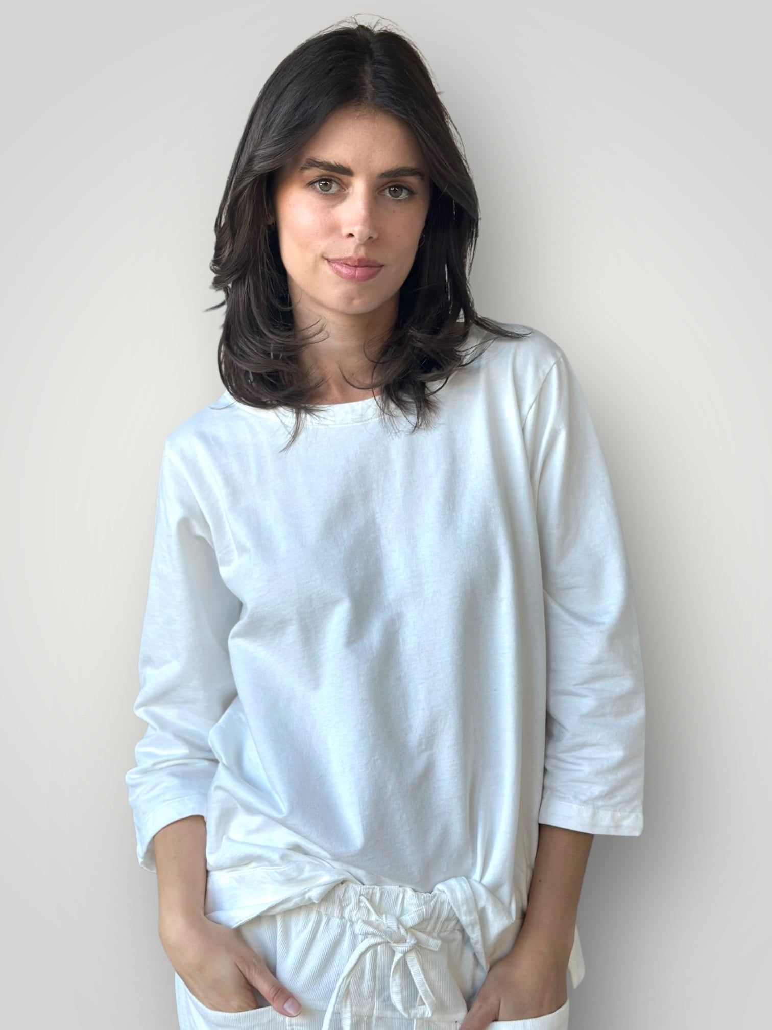 april top - winter white knit Apparel