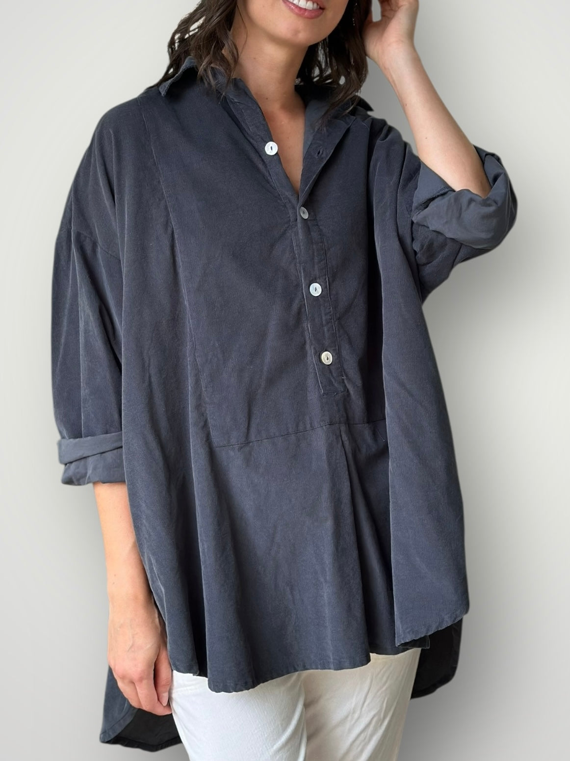 megan shirt - charcoal cord Apparel