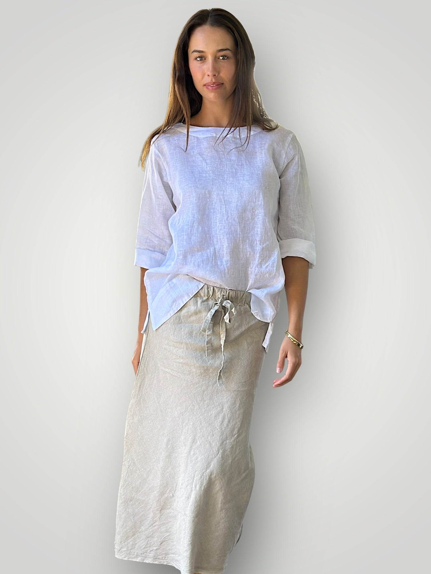 anthea skirt-natural linen Apparel