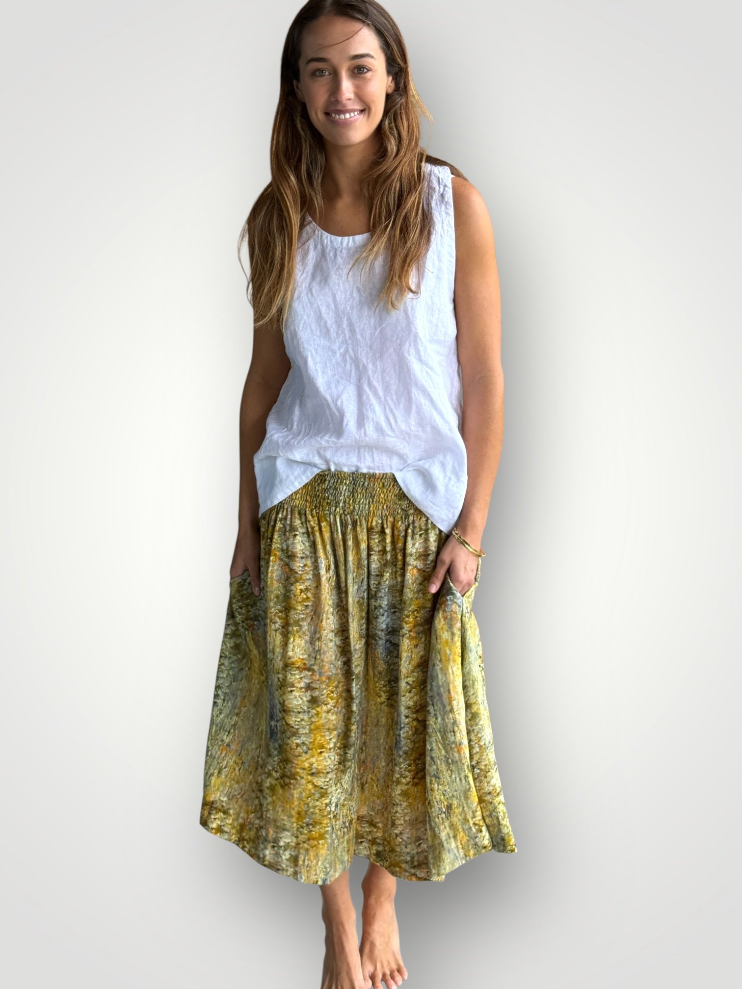 lola skirt - golden water colour Apparel