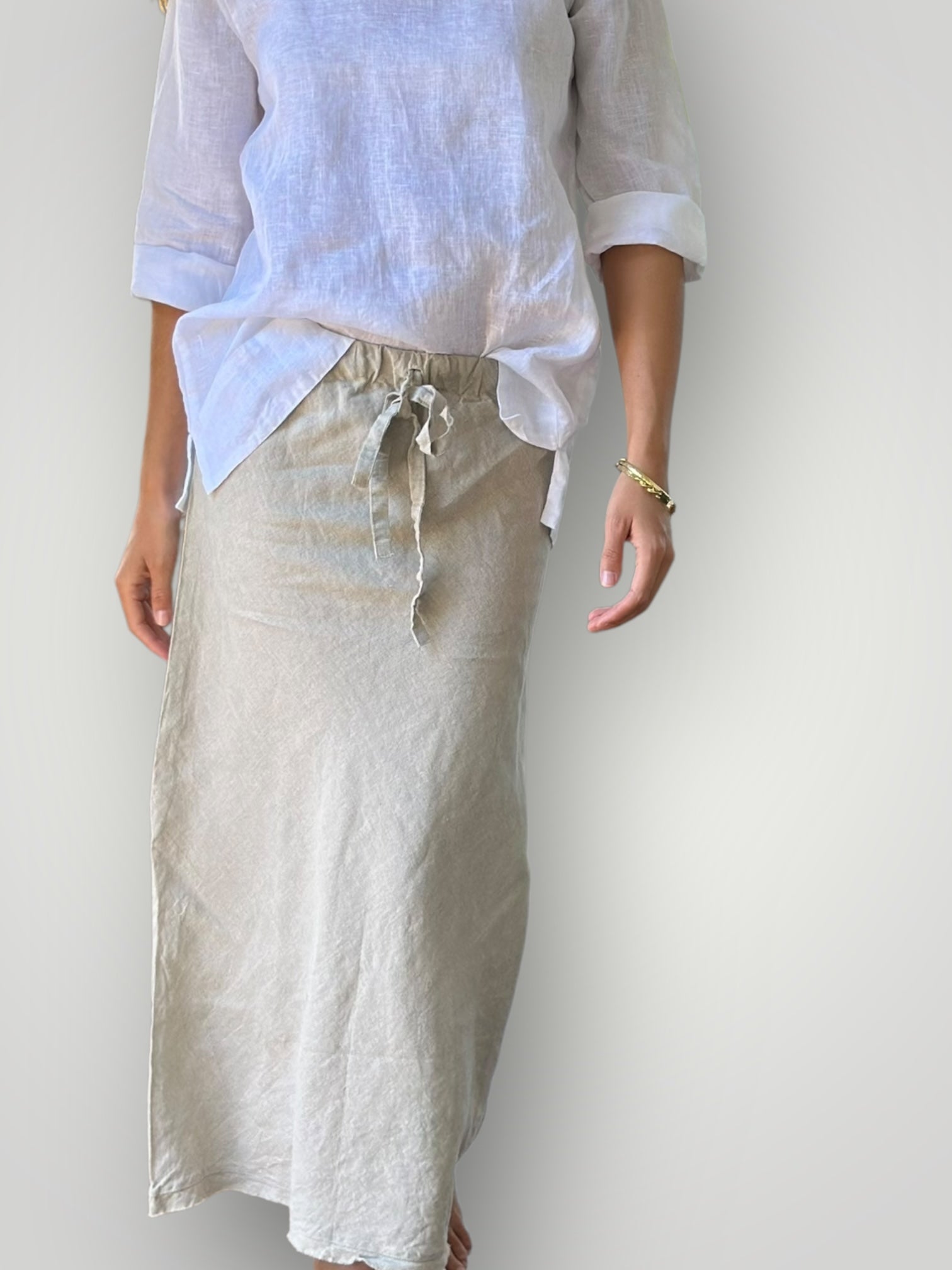 anthea skirt-natural linen Apparel