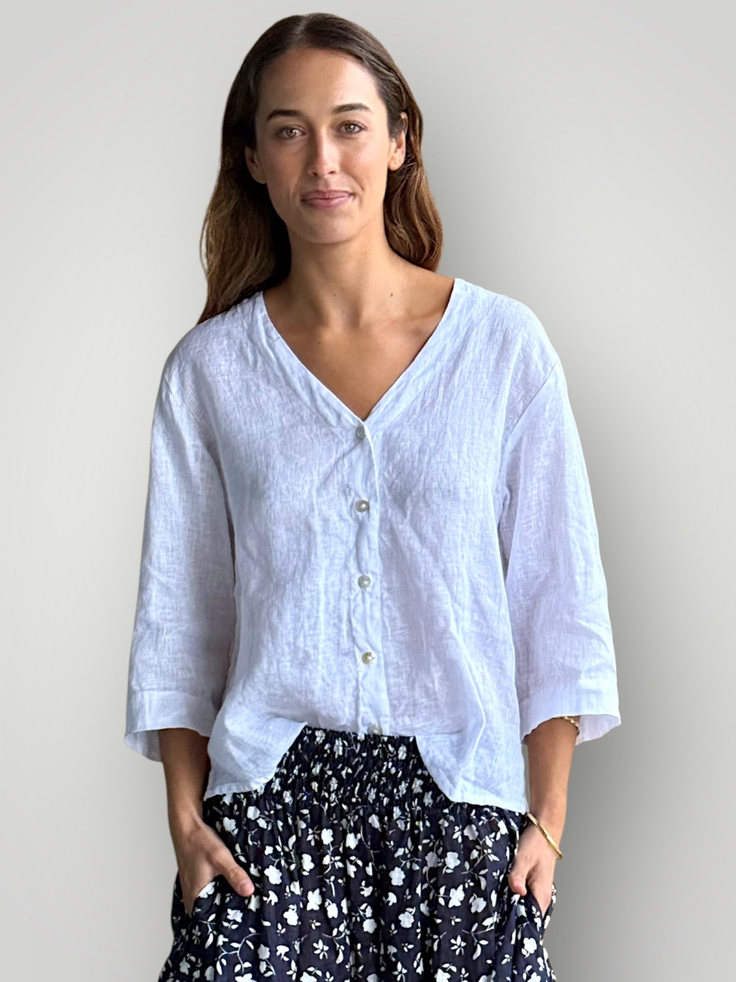 raine shirt - white linen Apparel