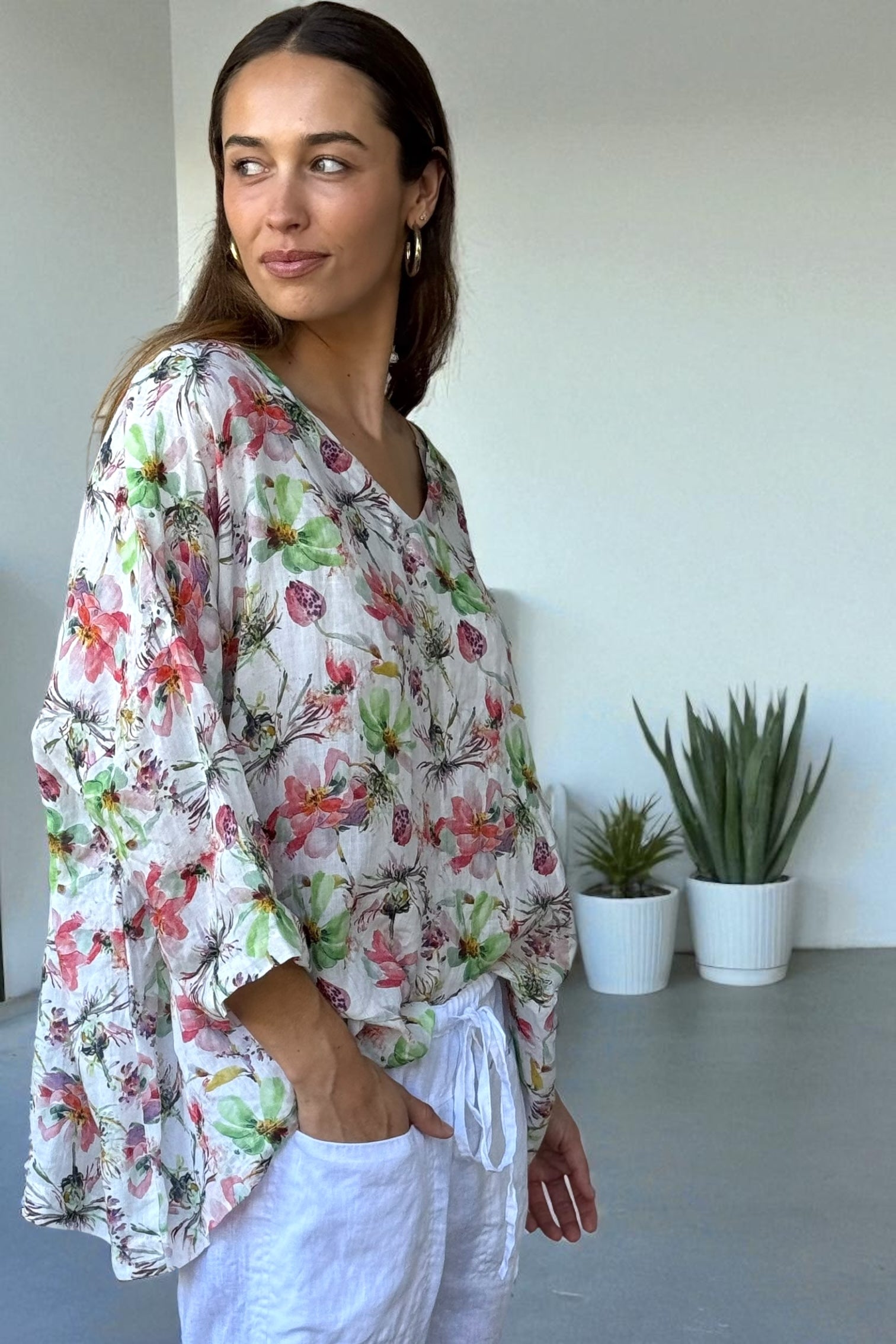 lydia top - flower garden Apparel