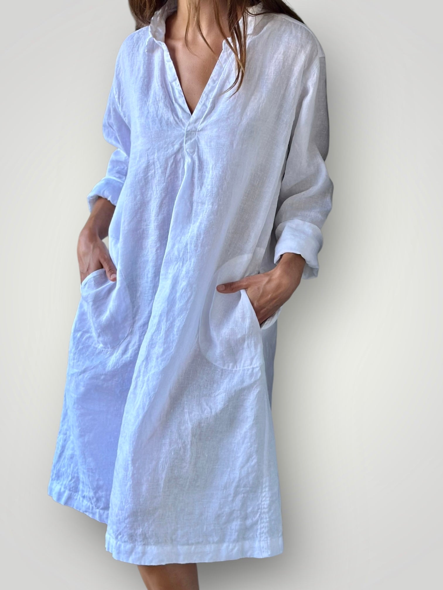 bianca dress - white linen Apparel
