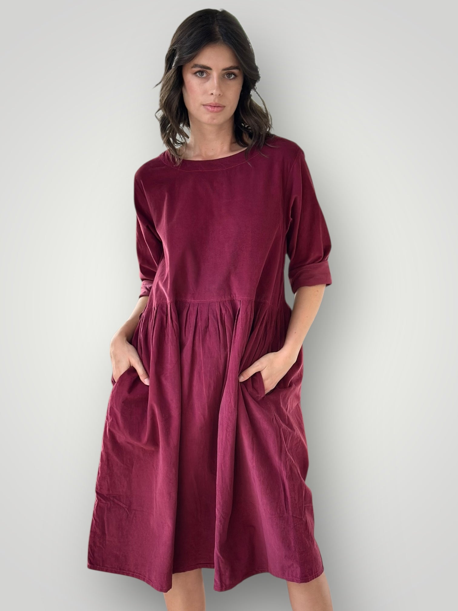 april dress - merlot wine cord Apparel