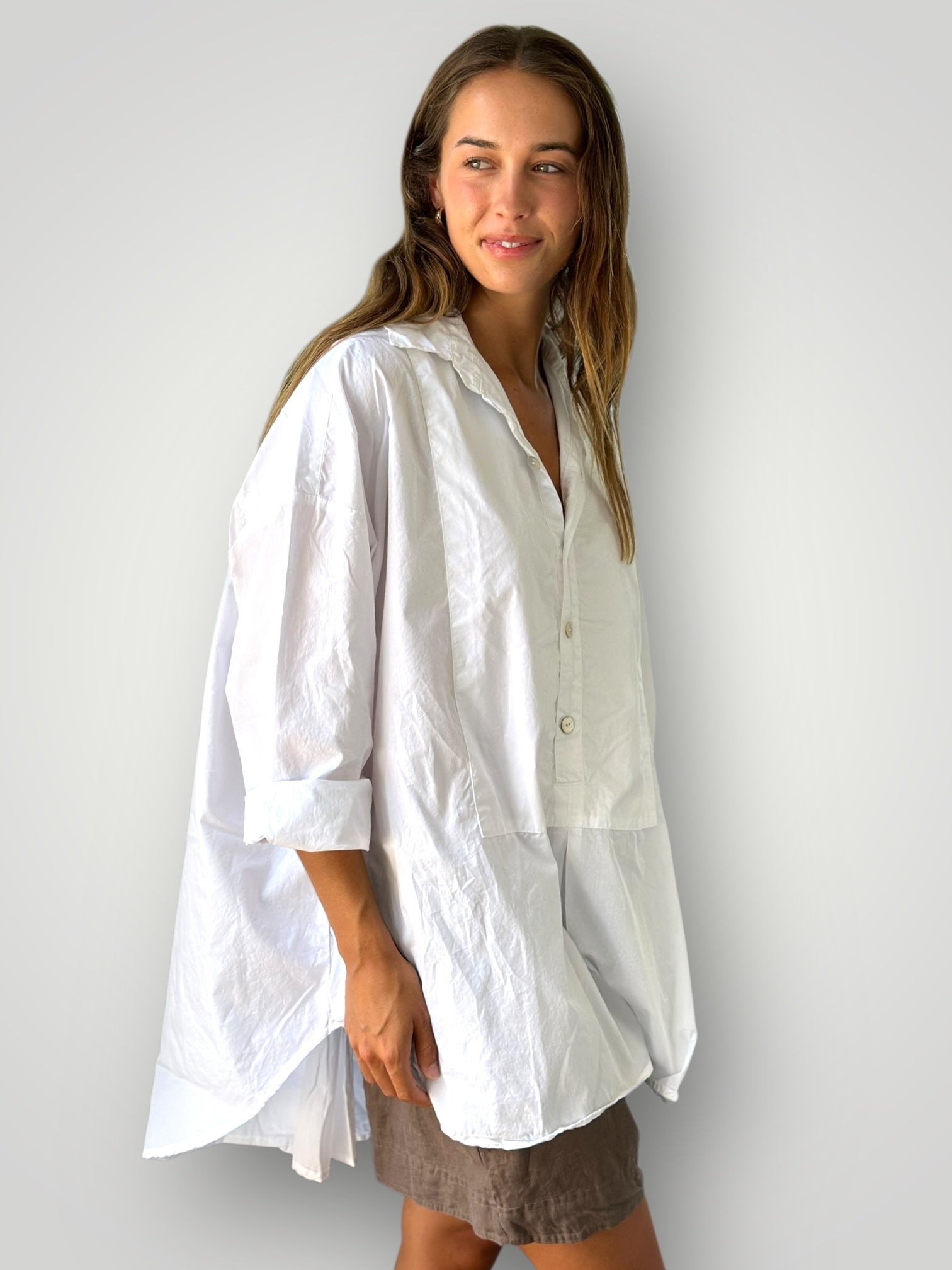 megan shirt - white cotton Apparel