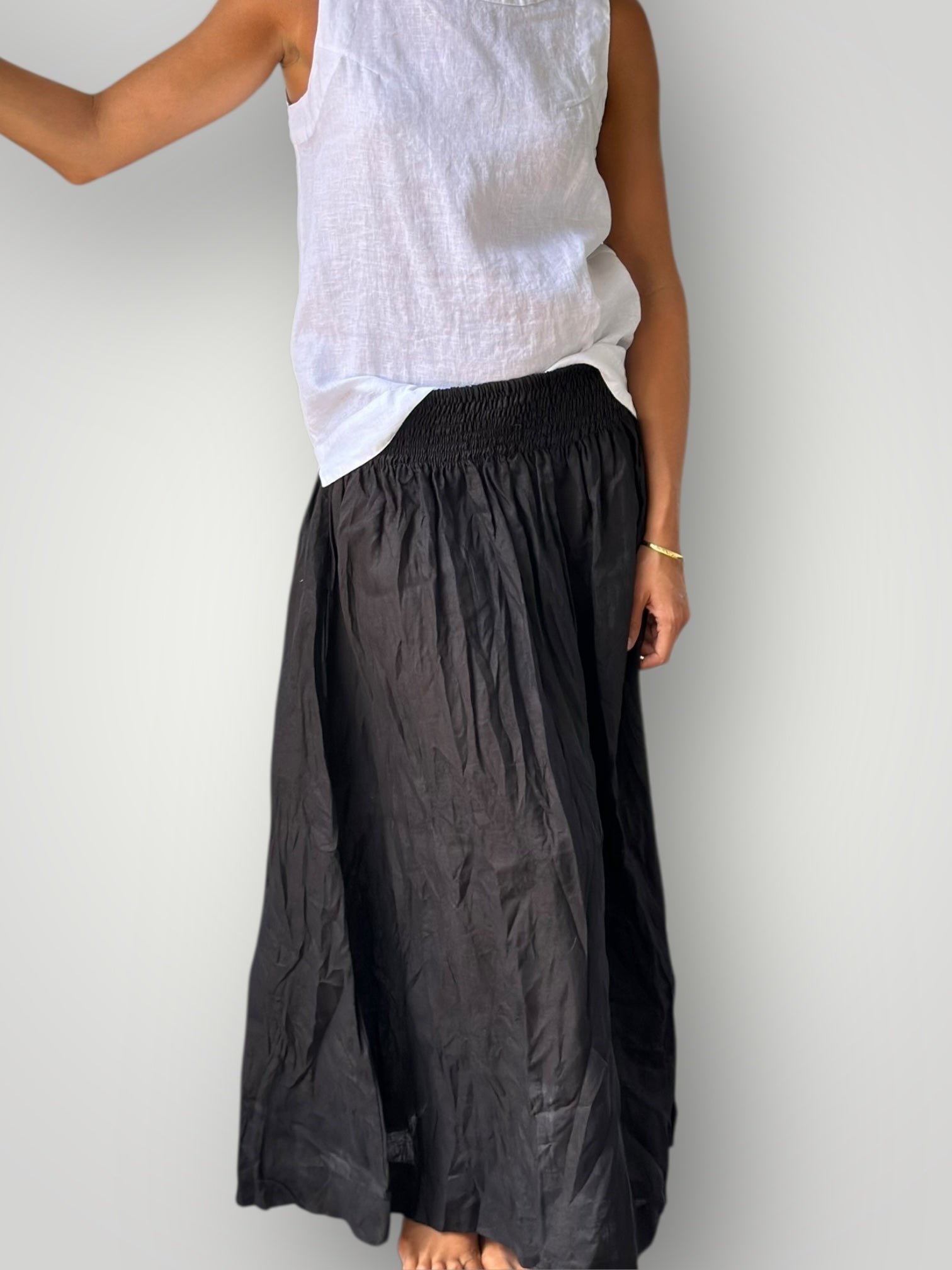lulu skirt - charcoal linen Apparel