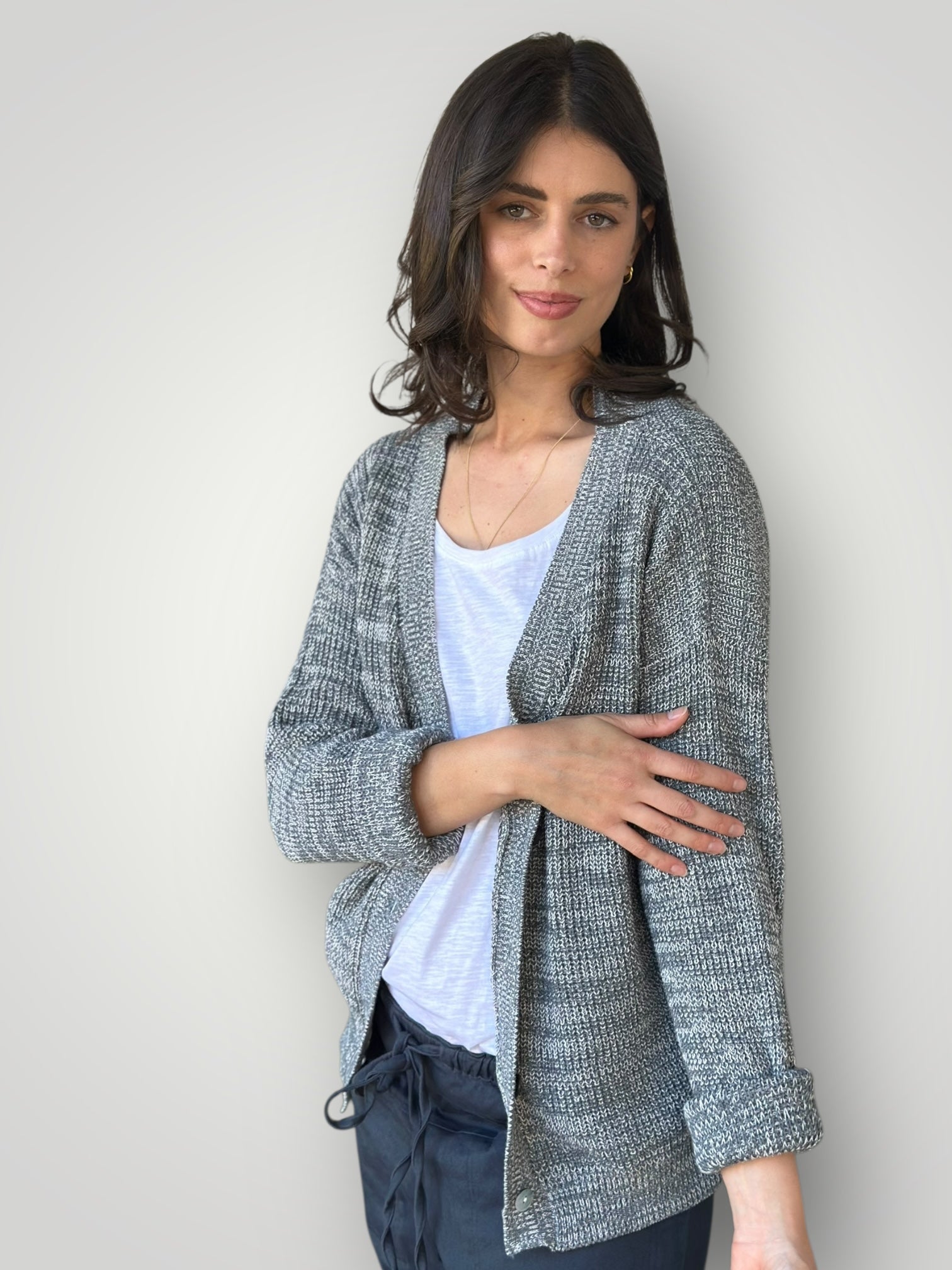 lucas cardi - grey/white mix cotton Apparel