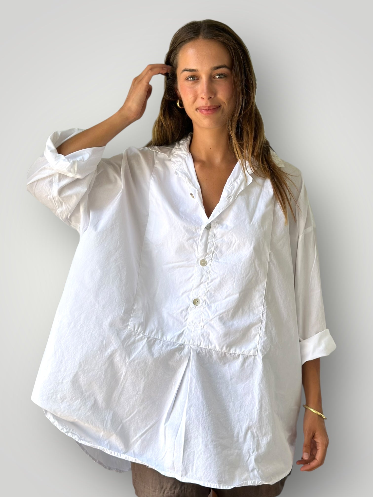 megan shirt - white cotton Apparel