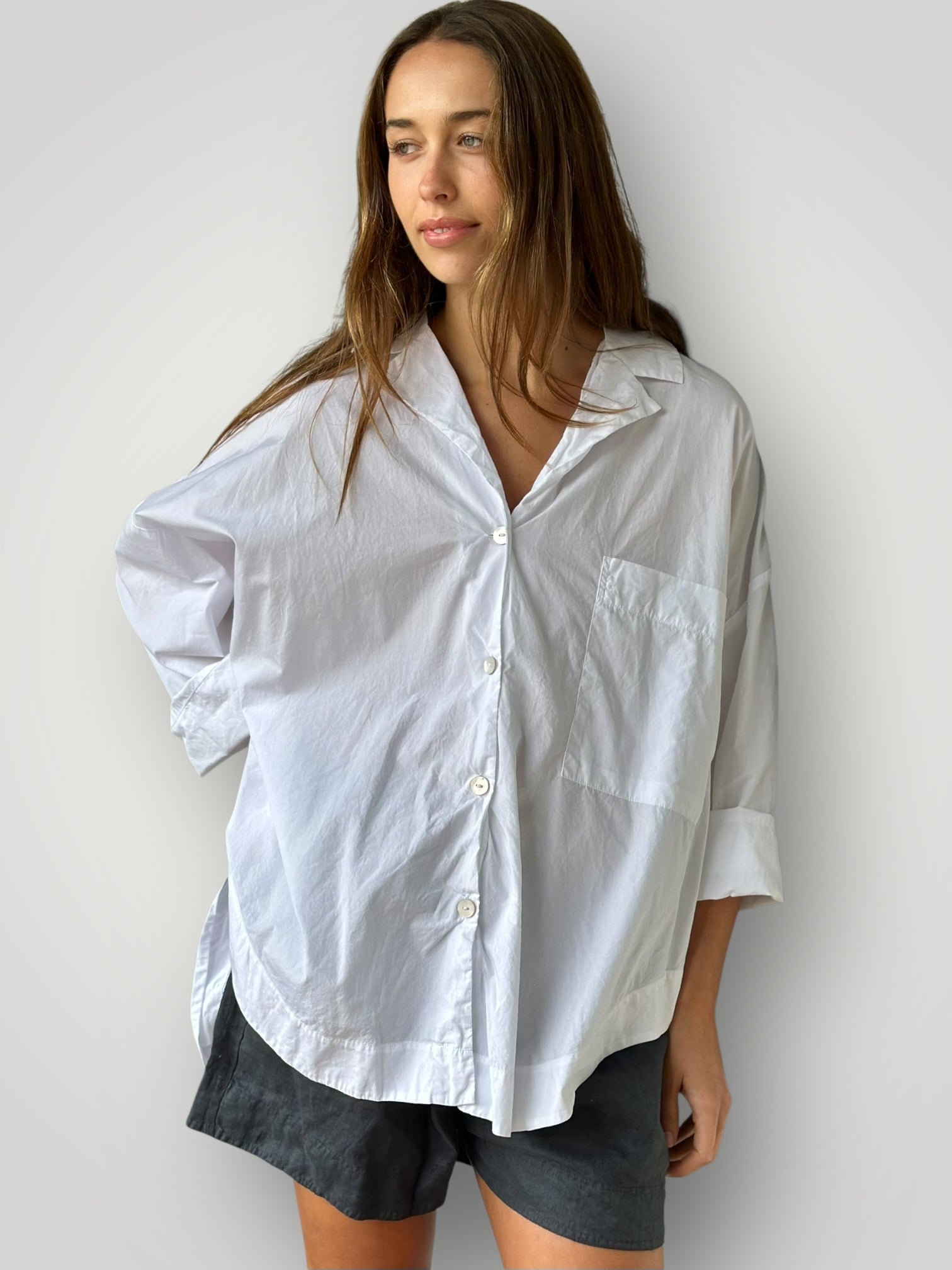 caitlyn shirt - white cotton Apparel