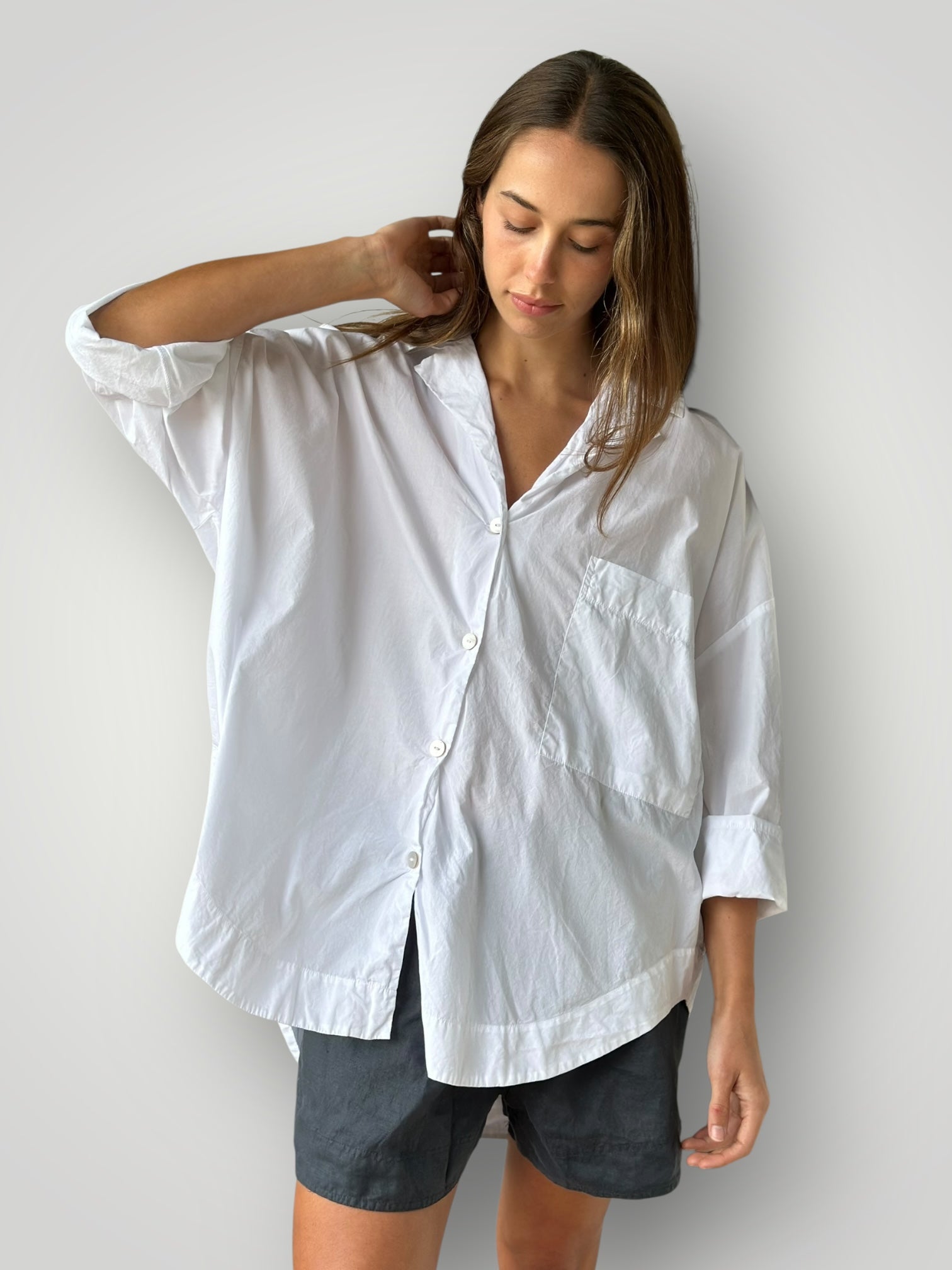 caitlyn shirt - white cotton Apparel