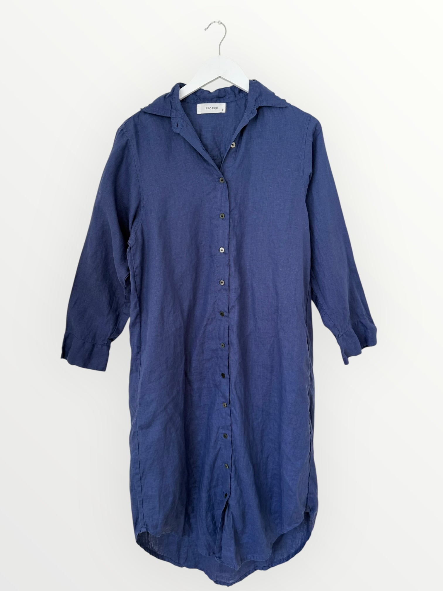 elena shirtdress - blue dusk linen Apparel