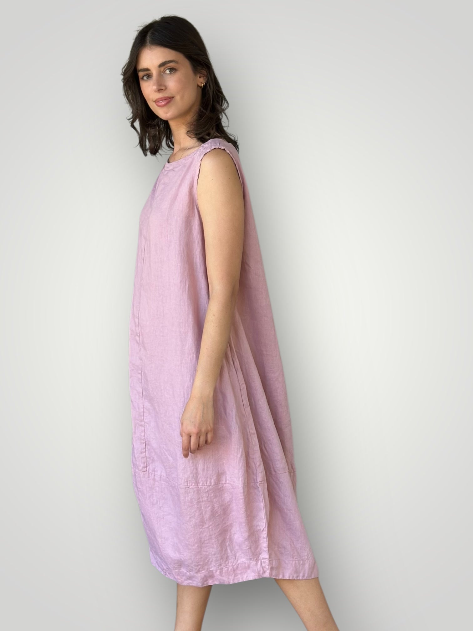 adele dress - dusty rose linen Apparel