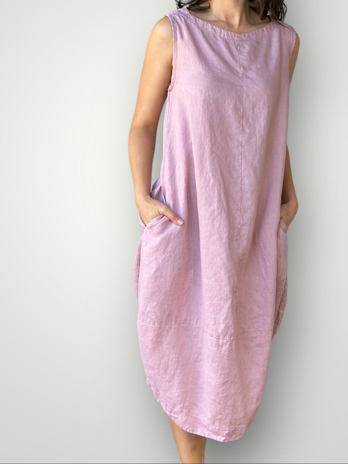 adele dress - dusty rose linen Apparel