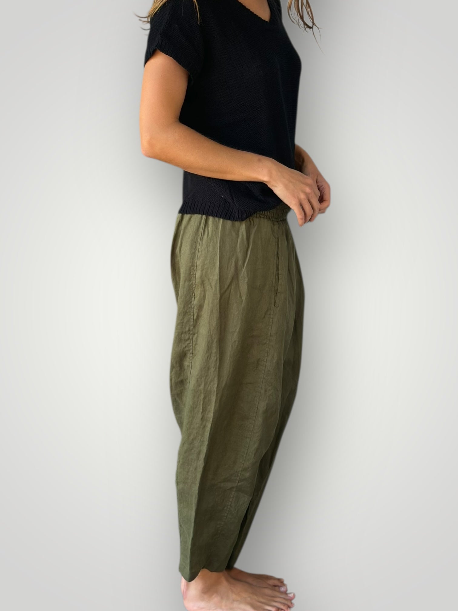 frankie pants - army linen Apparel