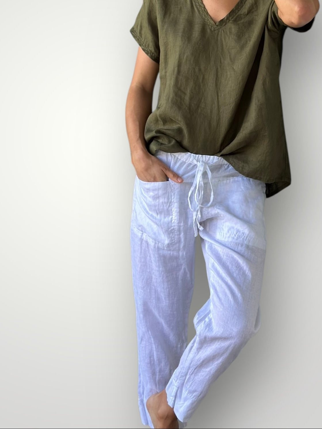 darcy pant - white linen Apparel