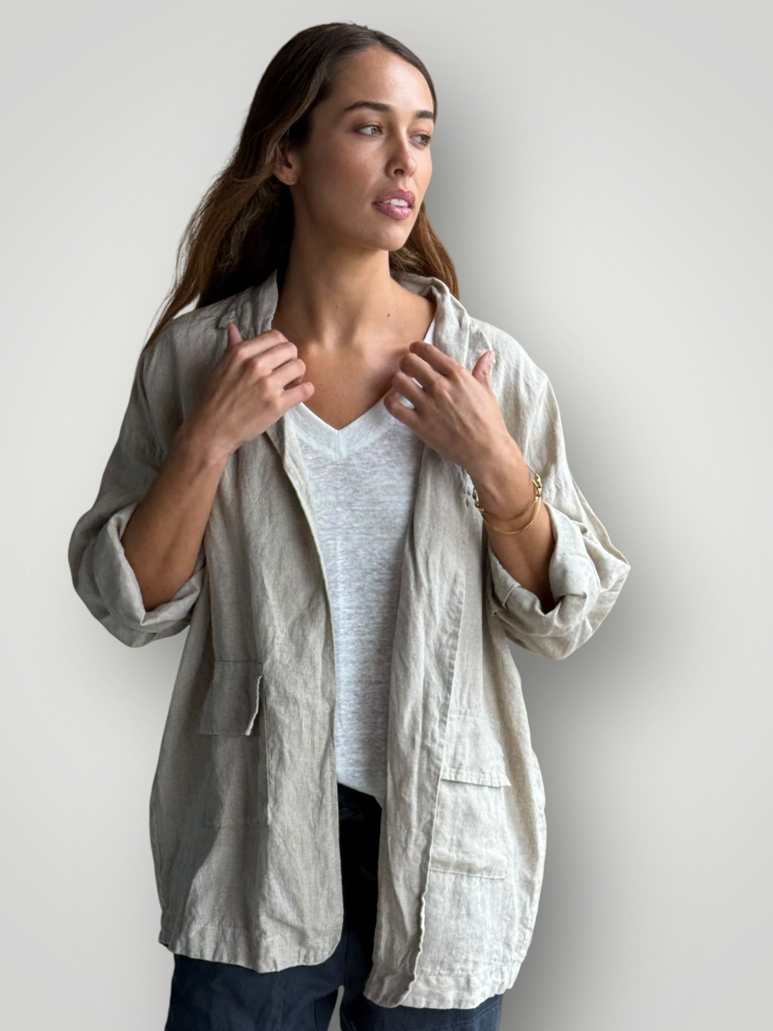 eden blazer - natural linen Shirts