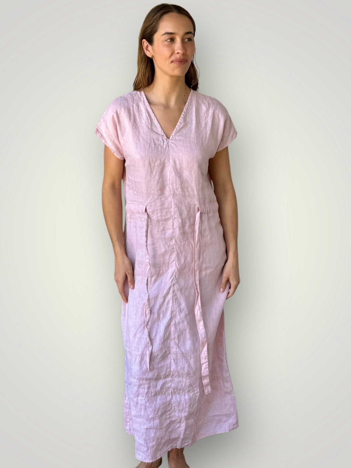 harper dress - peony linen Apparel