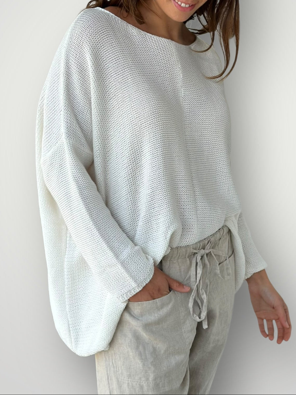 stella jersey - warm white cotton knit Apparel