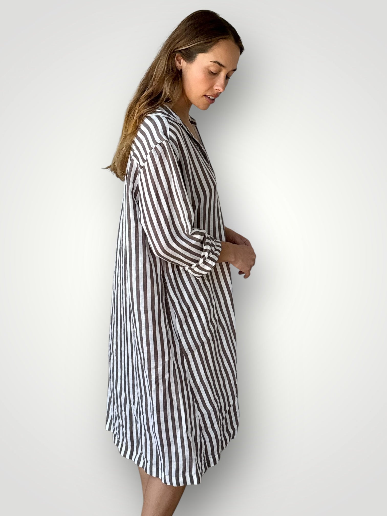bianca dress -soil stripe linen Apparel