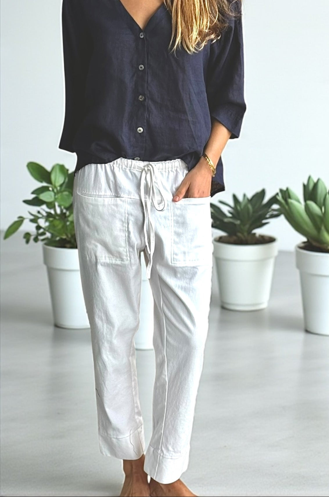 dylan pant-chalk twill cotton Apparel