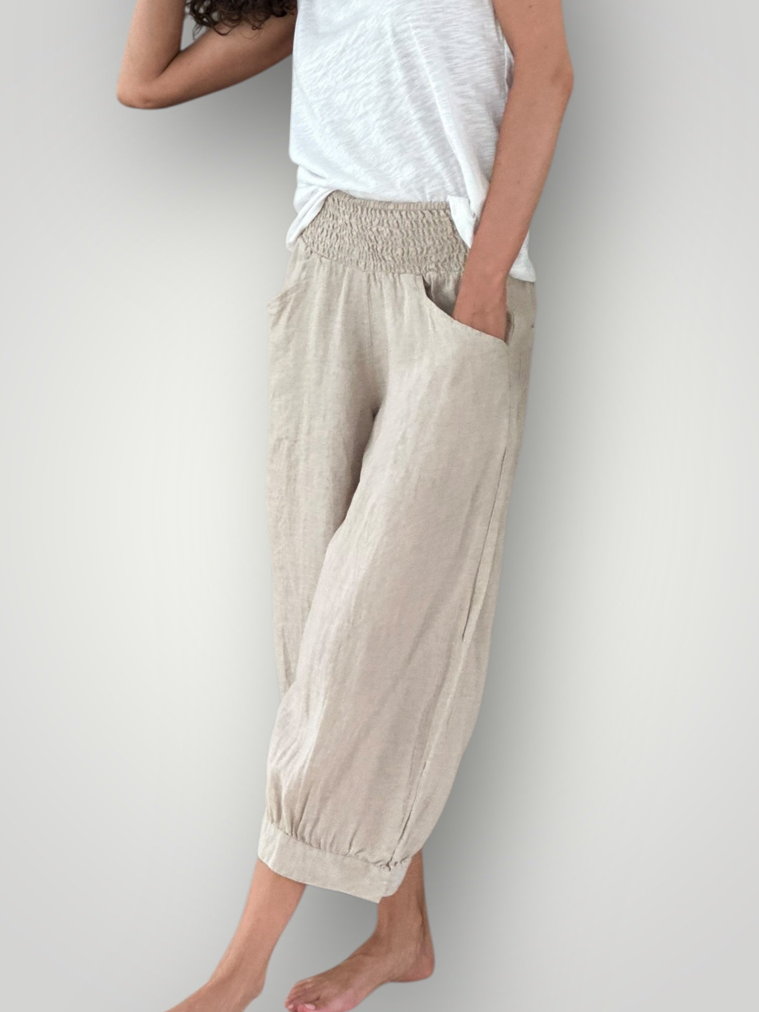 jackie pant - natural linen Apparel