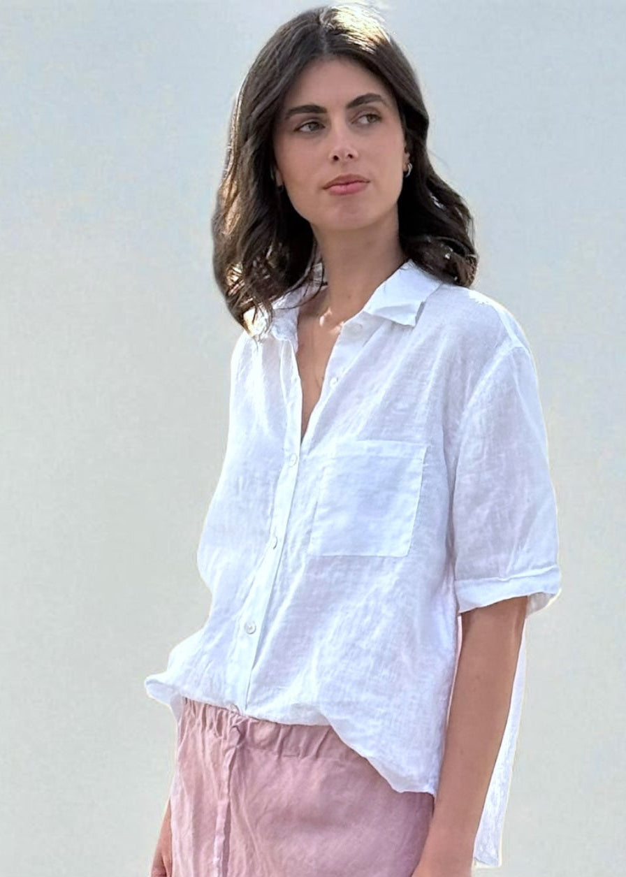 erin shirt-white linen Apparel