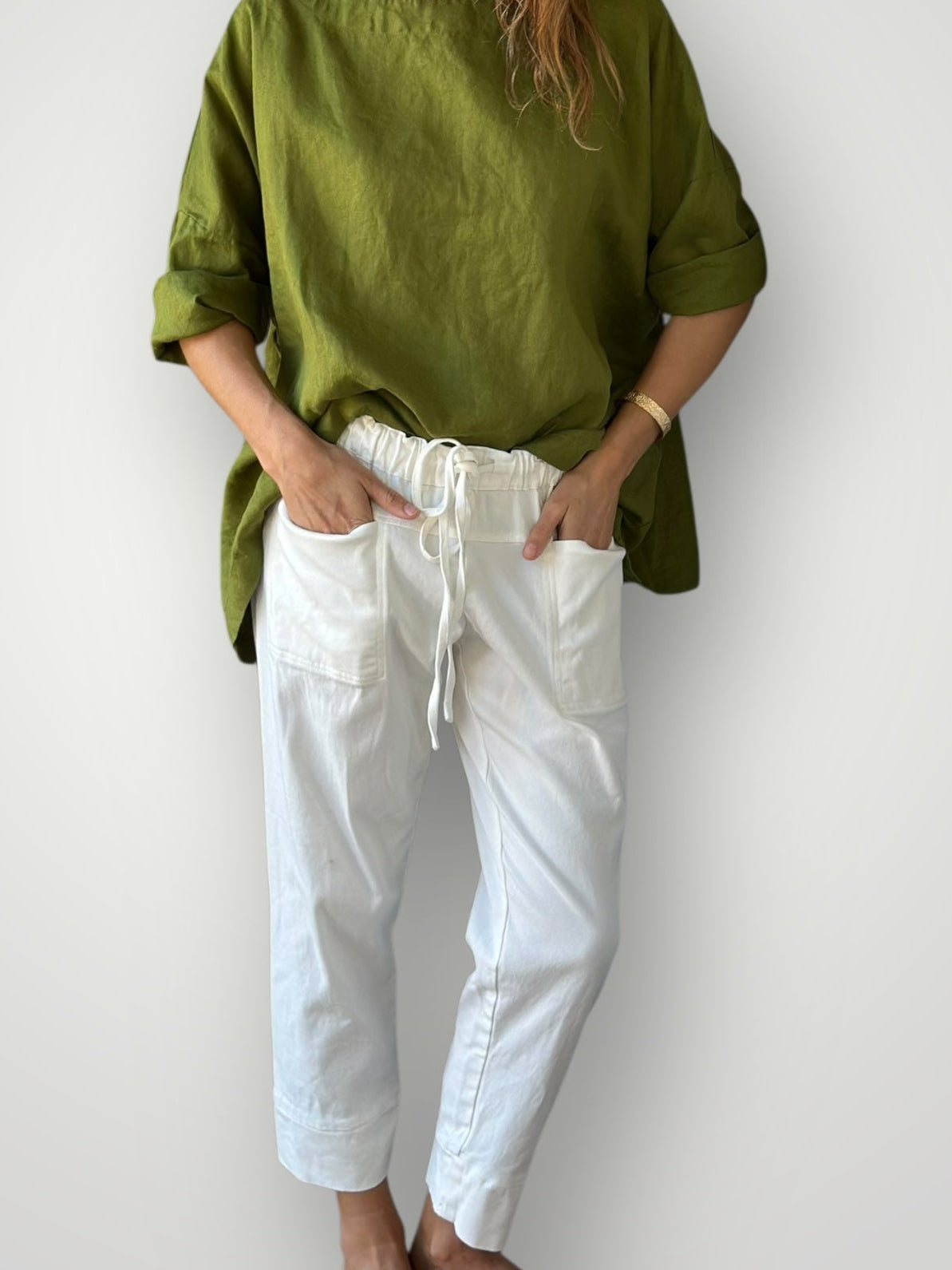 dylan pant-chalk twill cotton Apparel
