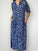 bridget dress - blue dusk floral linen Apparel