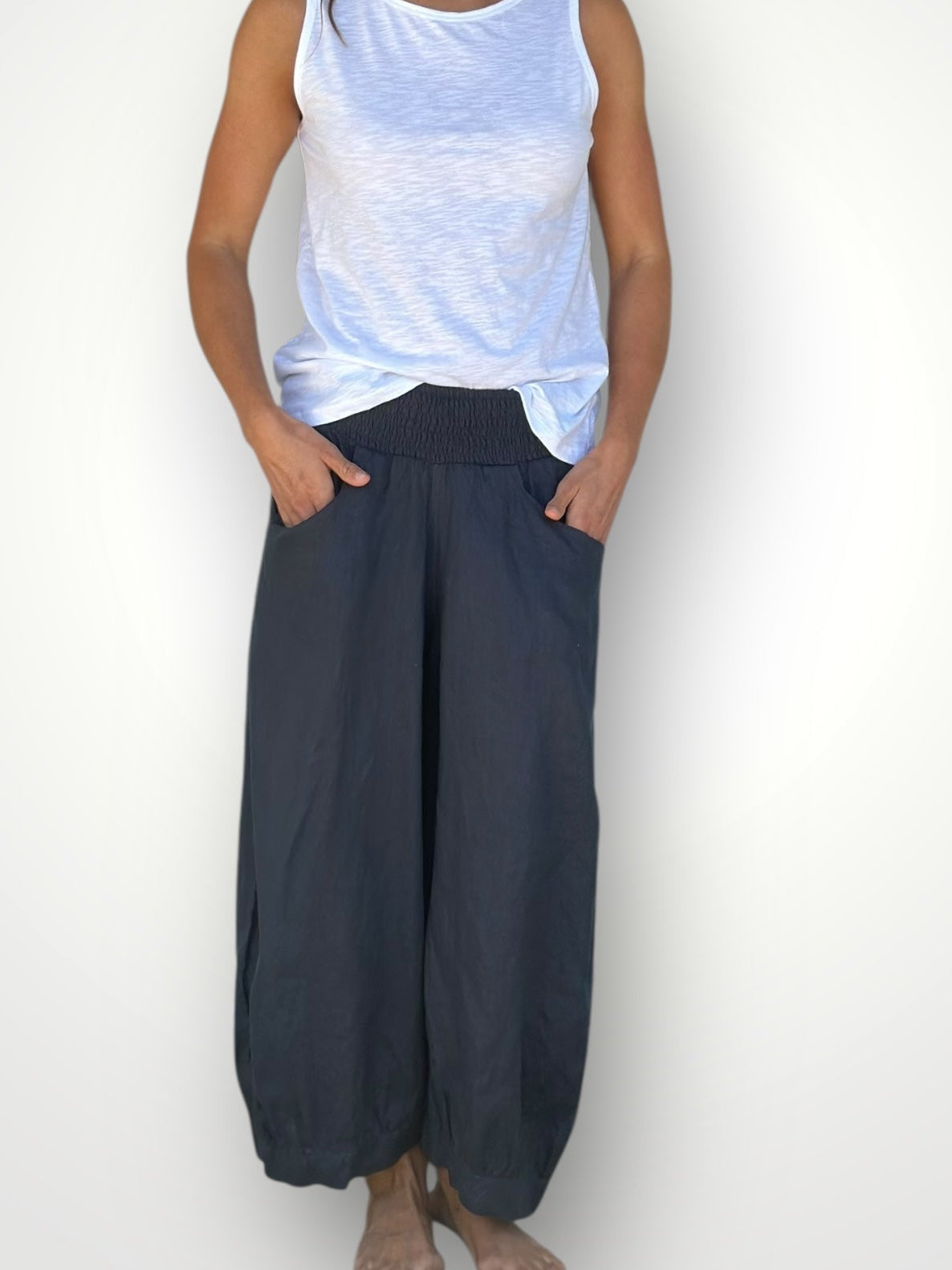 jackie pant - charcoal linen Apparel