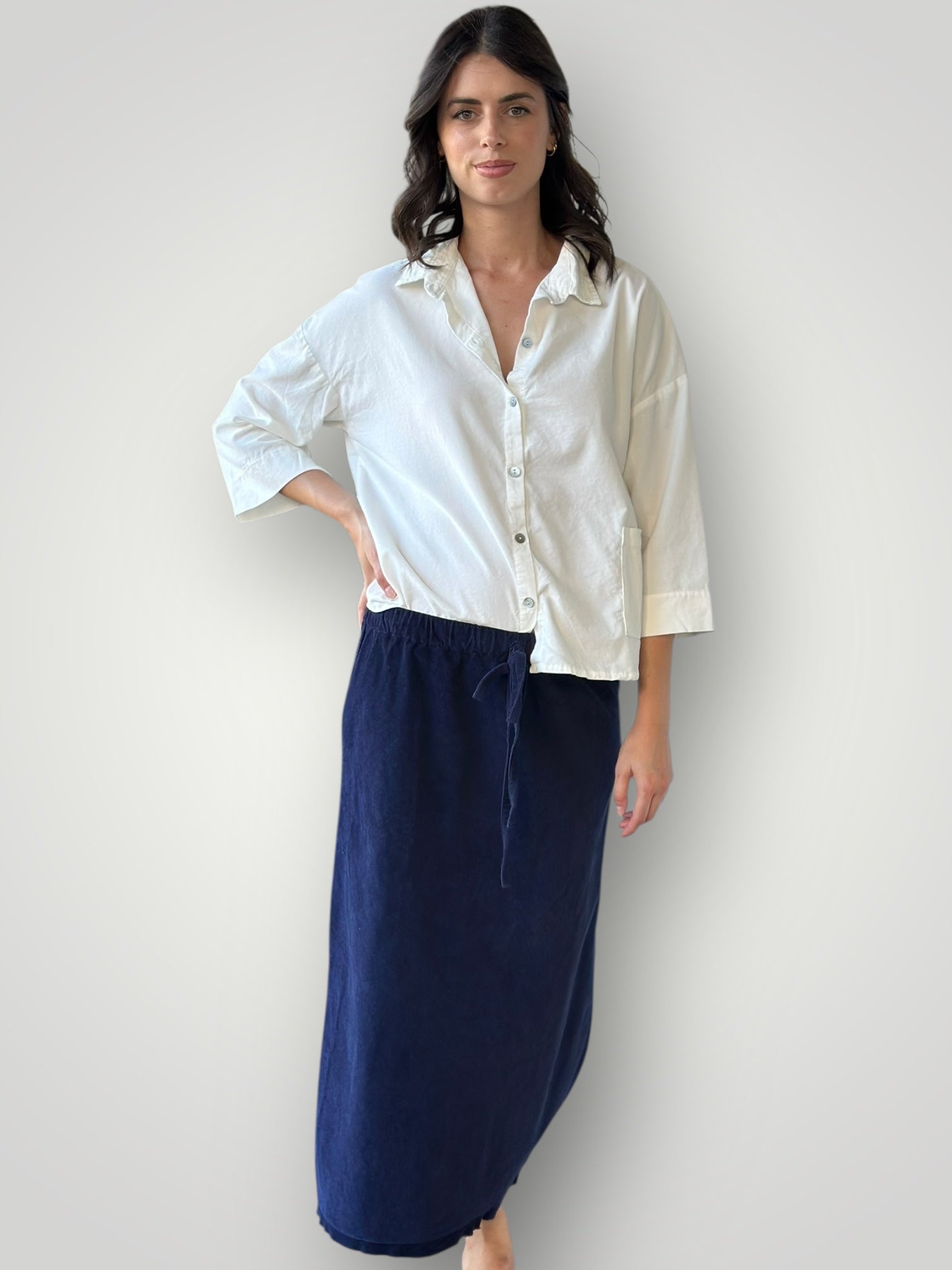 anthea skirt-indigo cord Apparel