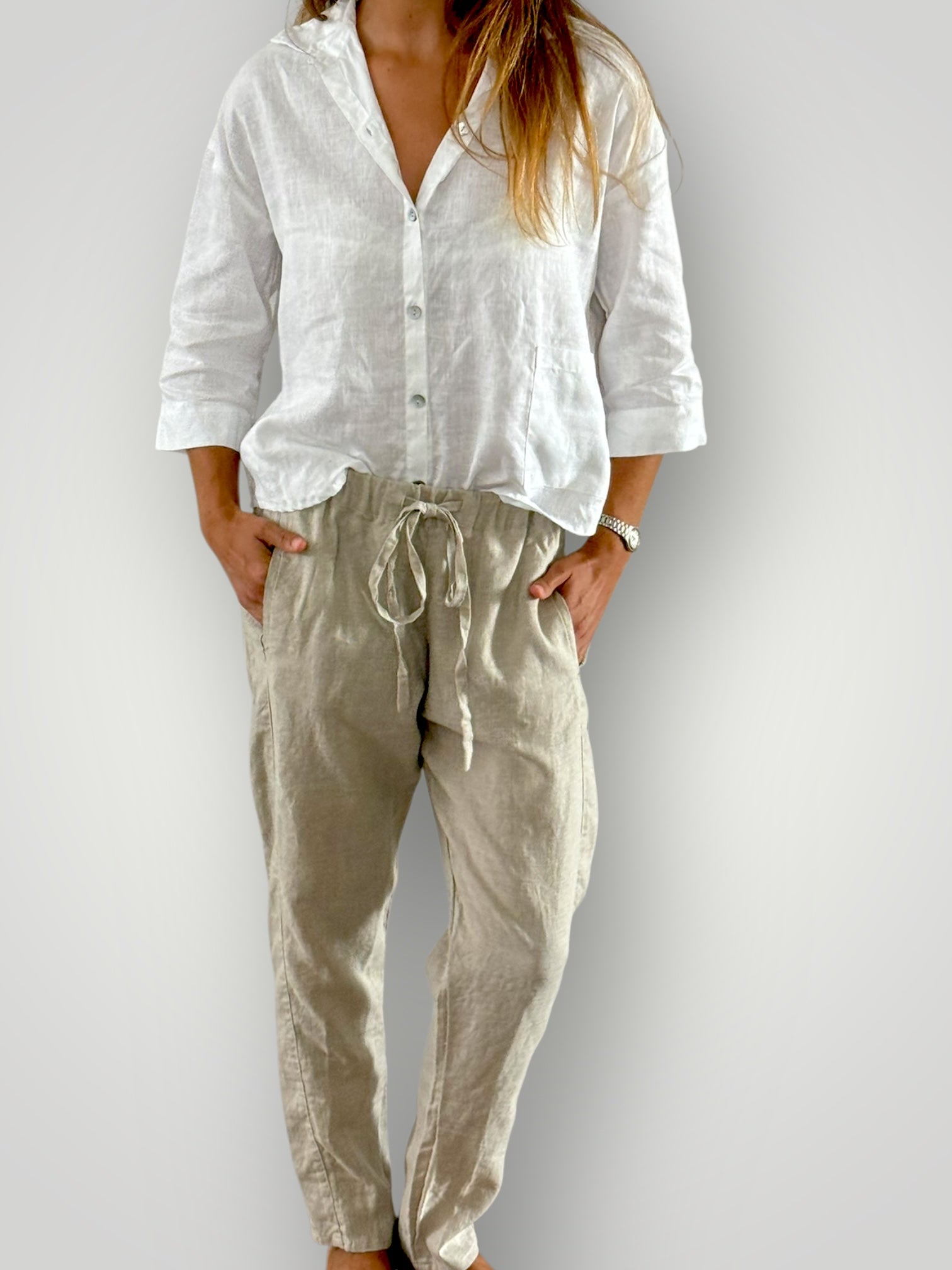 Portia pant-natural linen