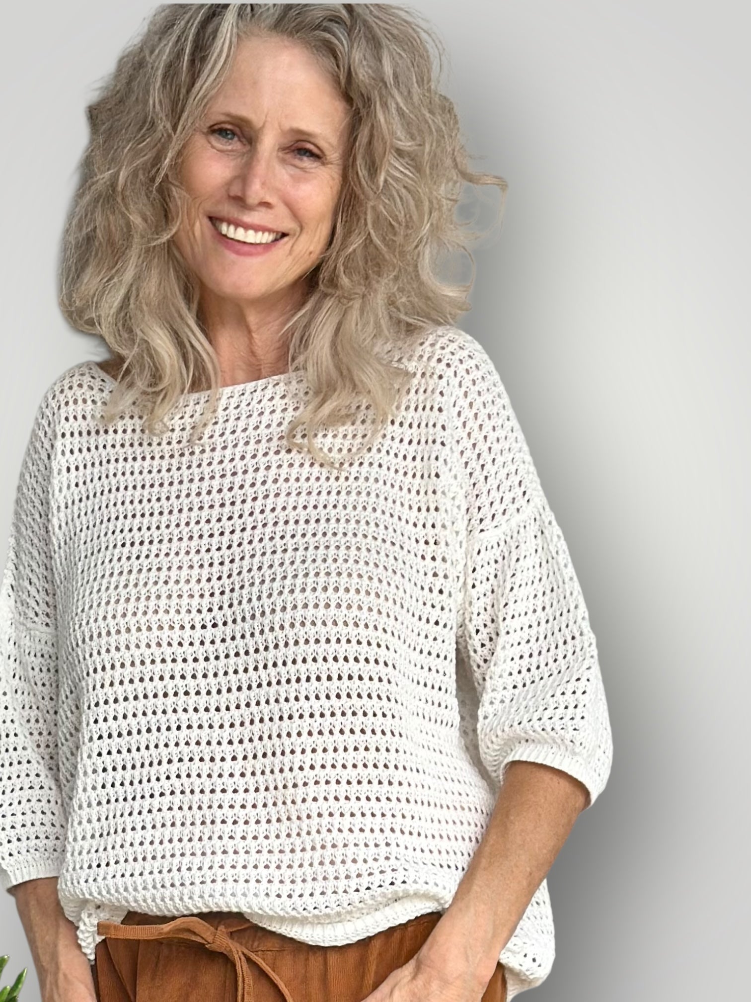 alex top - white cotton pointelle Apparel